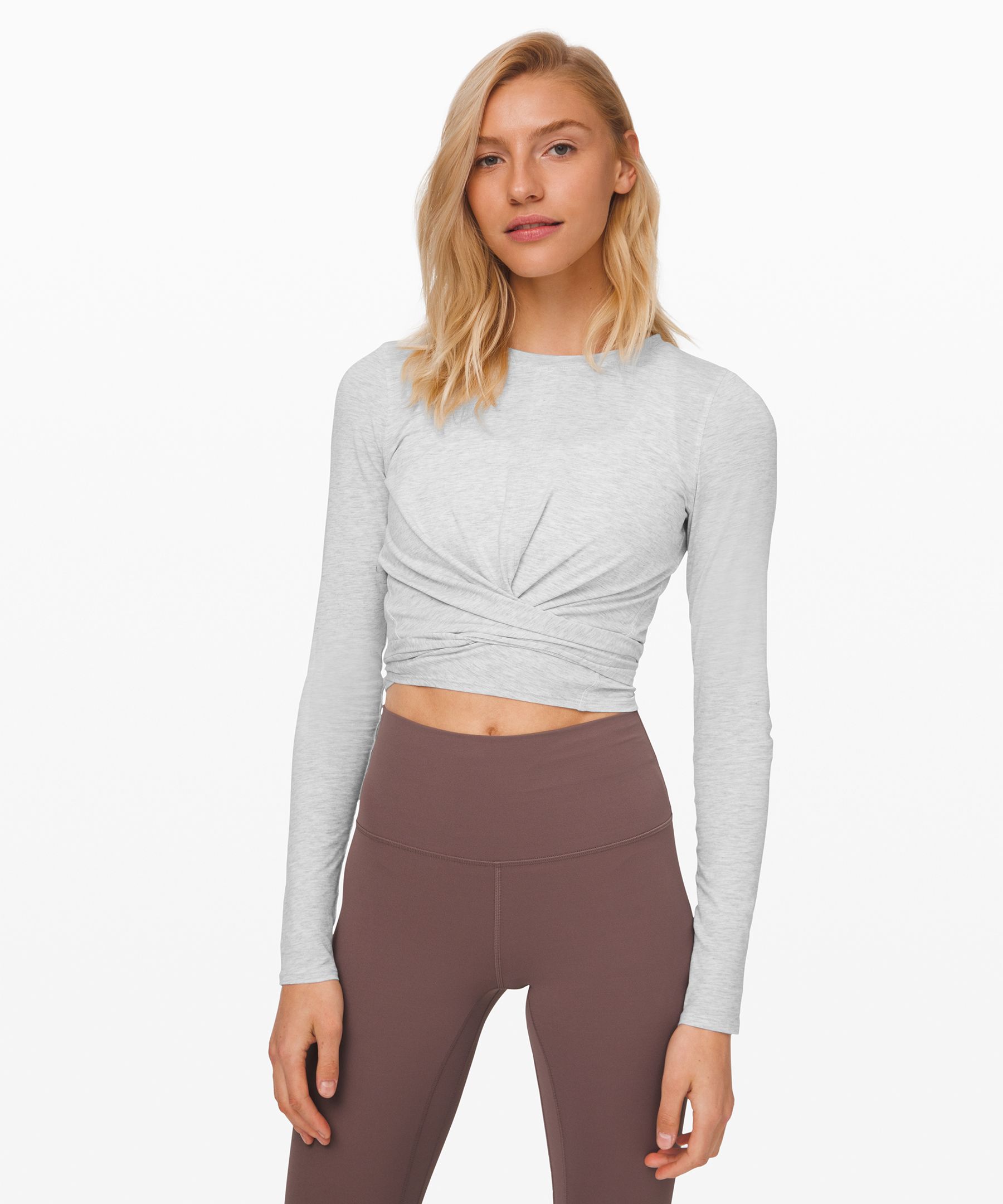 Lululemon Time To Restore Long Sleeve In Heathered Core Ultra Light