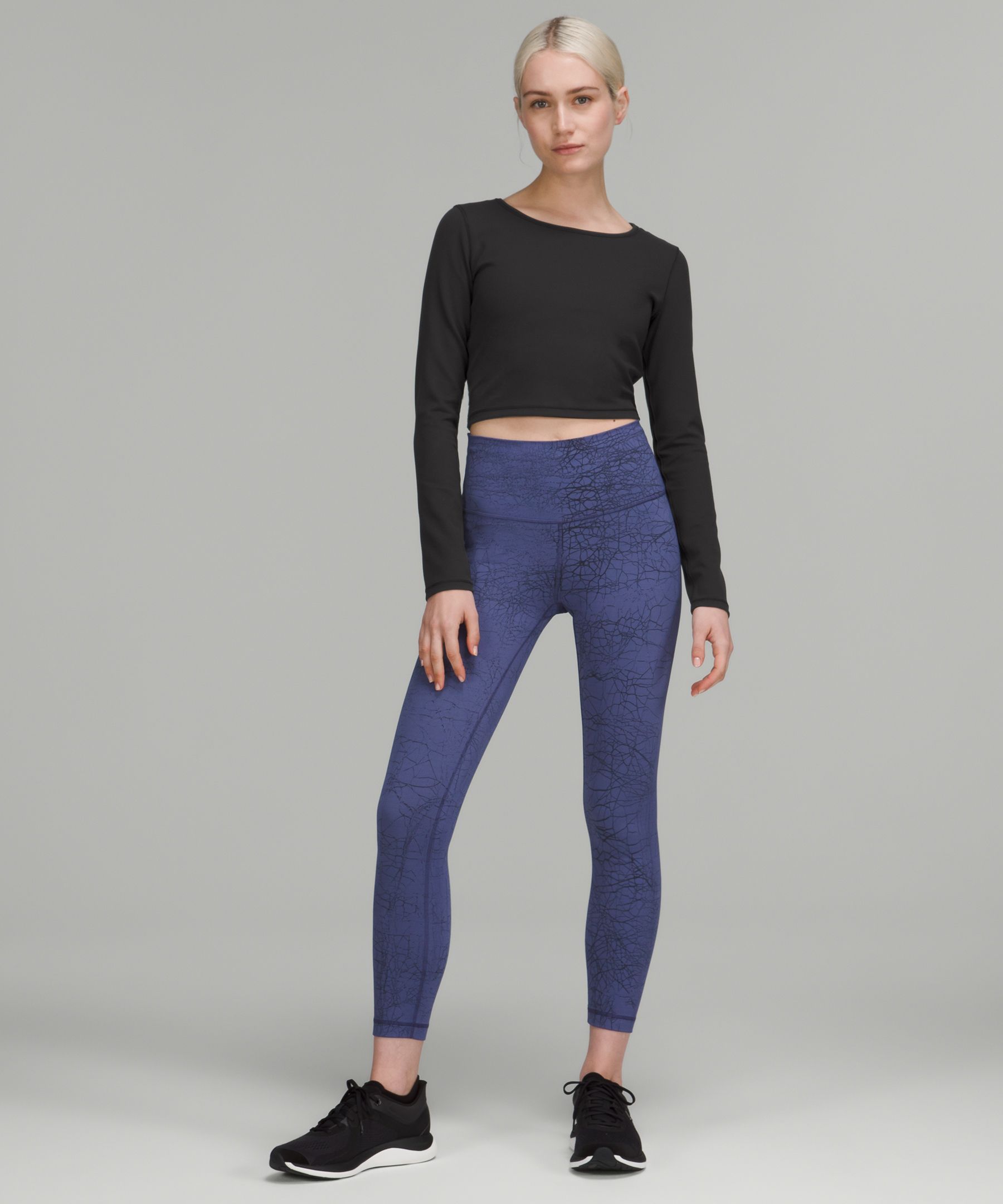 Lululemon Wunder Train Cropped Long Sleeve - Black - lulu fanatics