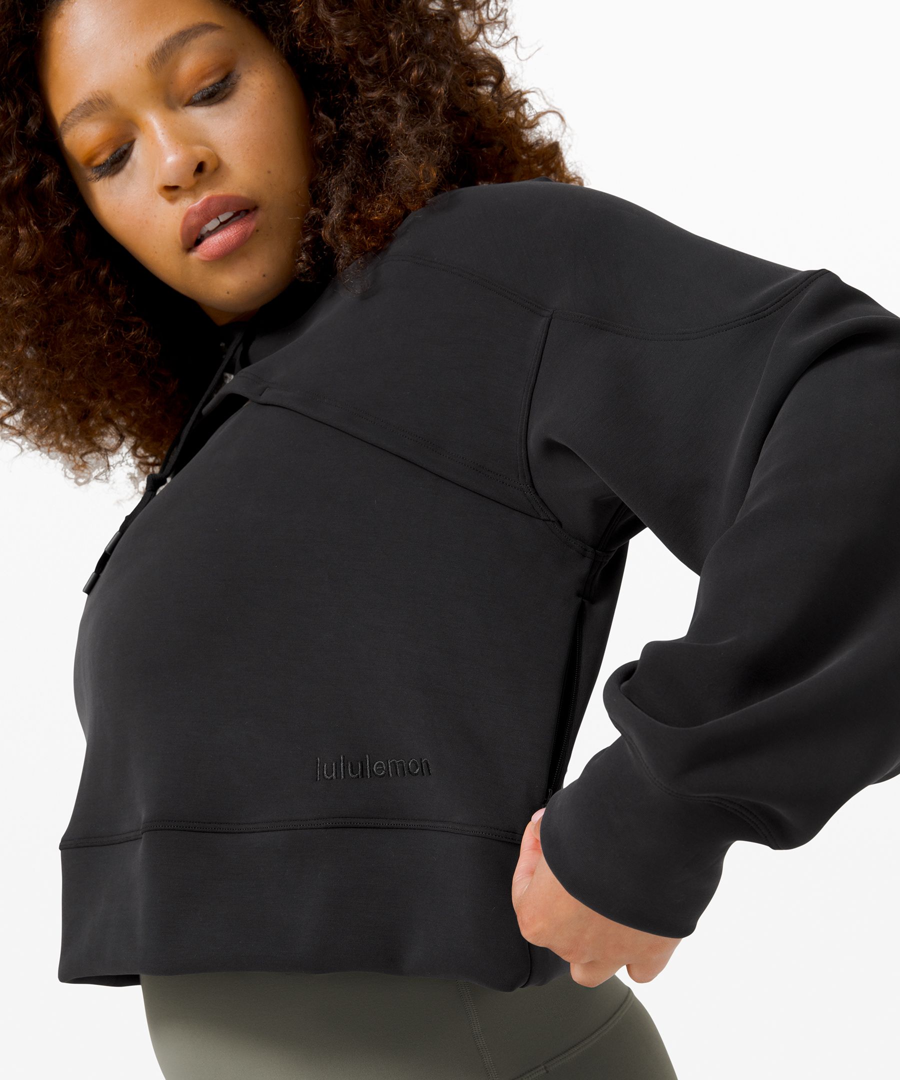 Lululemon black best sale cropped hoodie