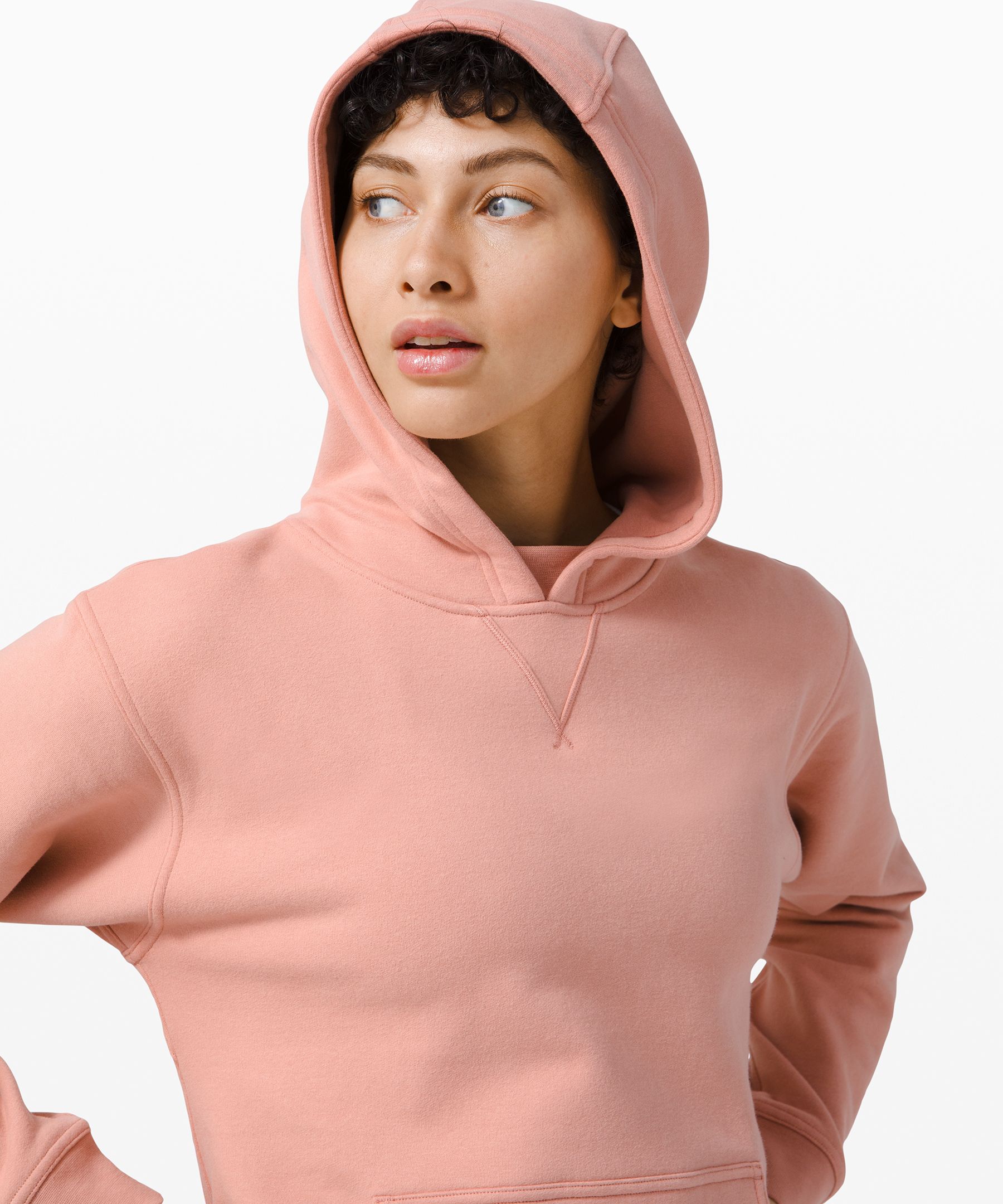 All Yours Hoodie- heathered ivory peach (XS) 5'4” size 6 in tops. I was on  the fence about this but I'm so glad I got it! Very soft&cozy and a nice  neutral