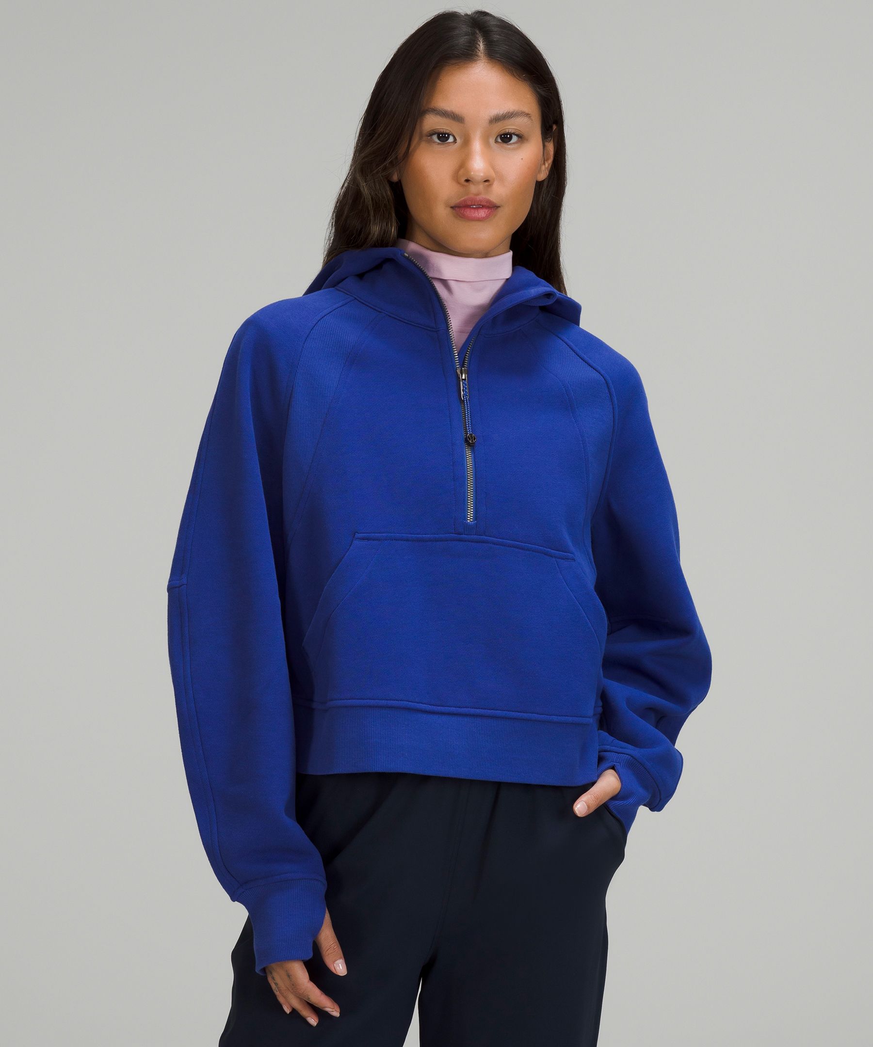 Lululemon Black Scuba Oversized Half-zip Cropped Hoodie