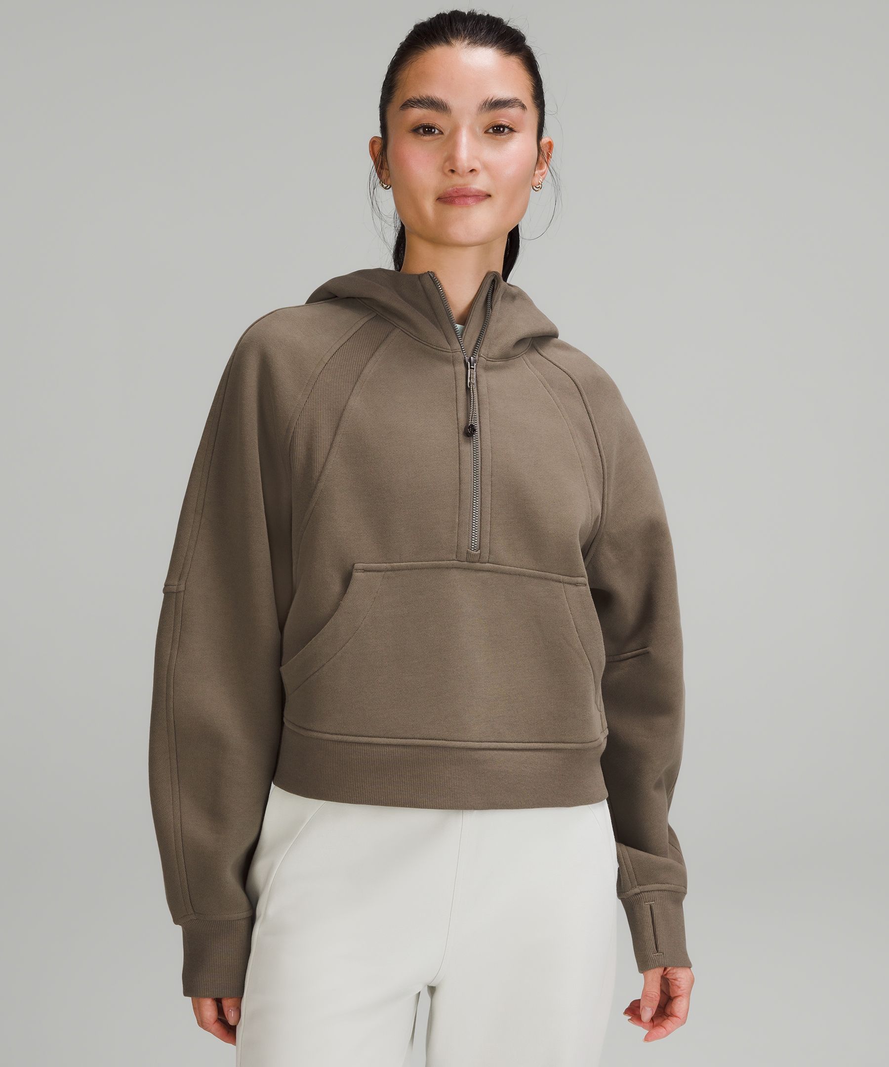 Lululemon Black Scuba Oversized Half-zip Cropped Hoodie