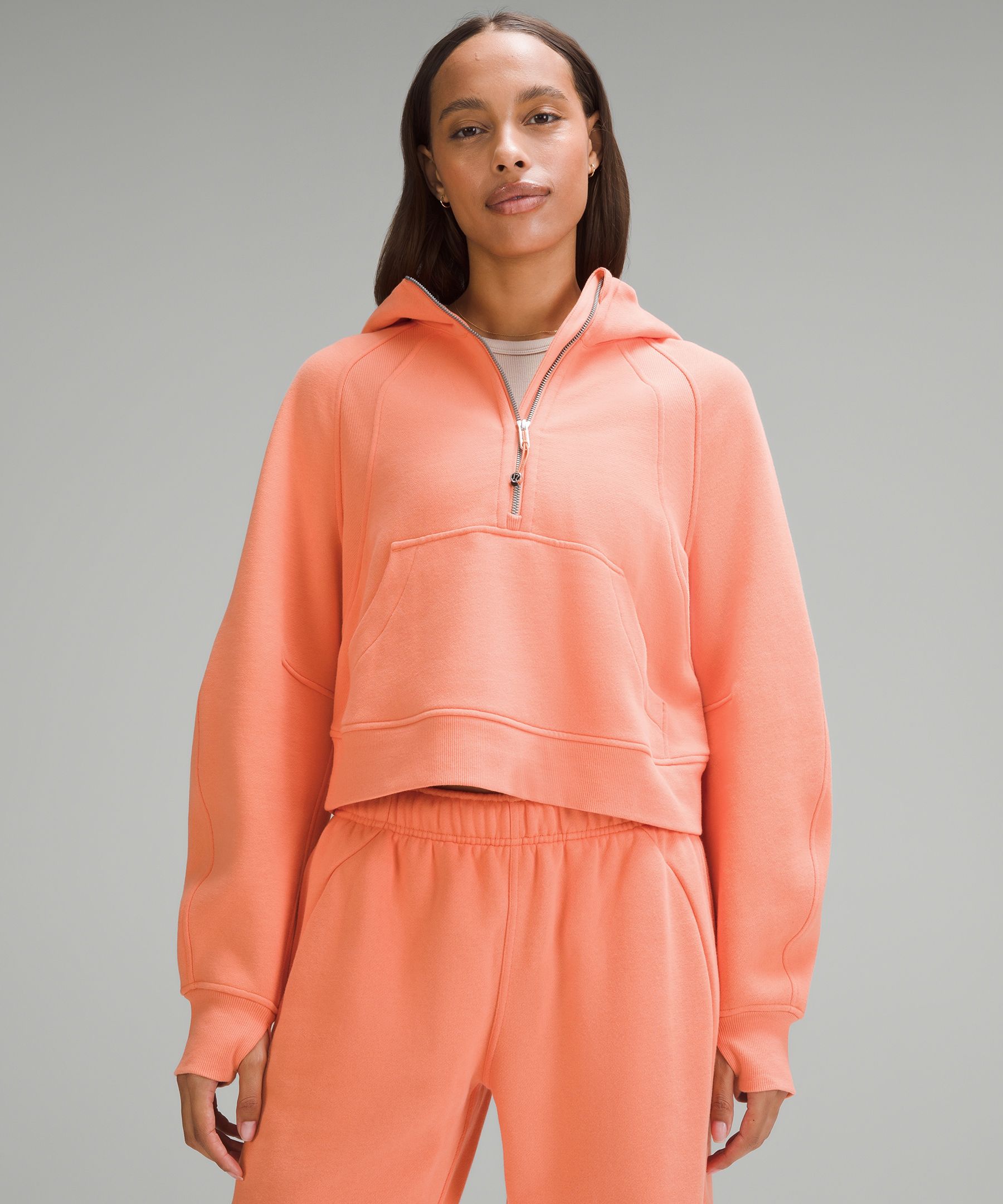 Lululemon Scuba Oversized Half-zip Hoodie In Orange