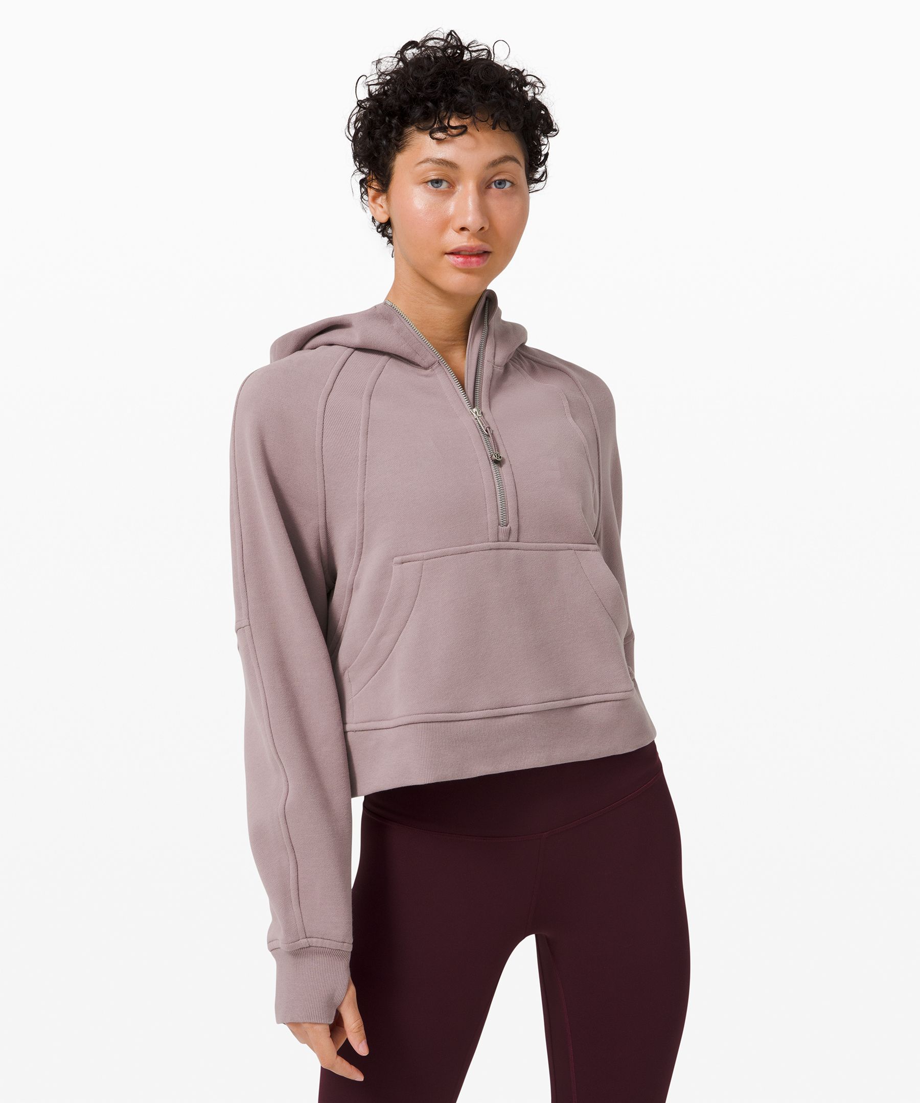 Lululemon Scuba Oversized 1/2 Zip Hoodie In Brown