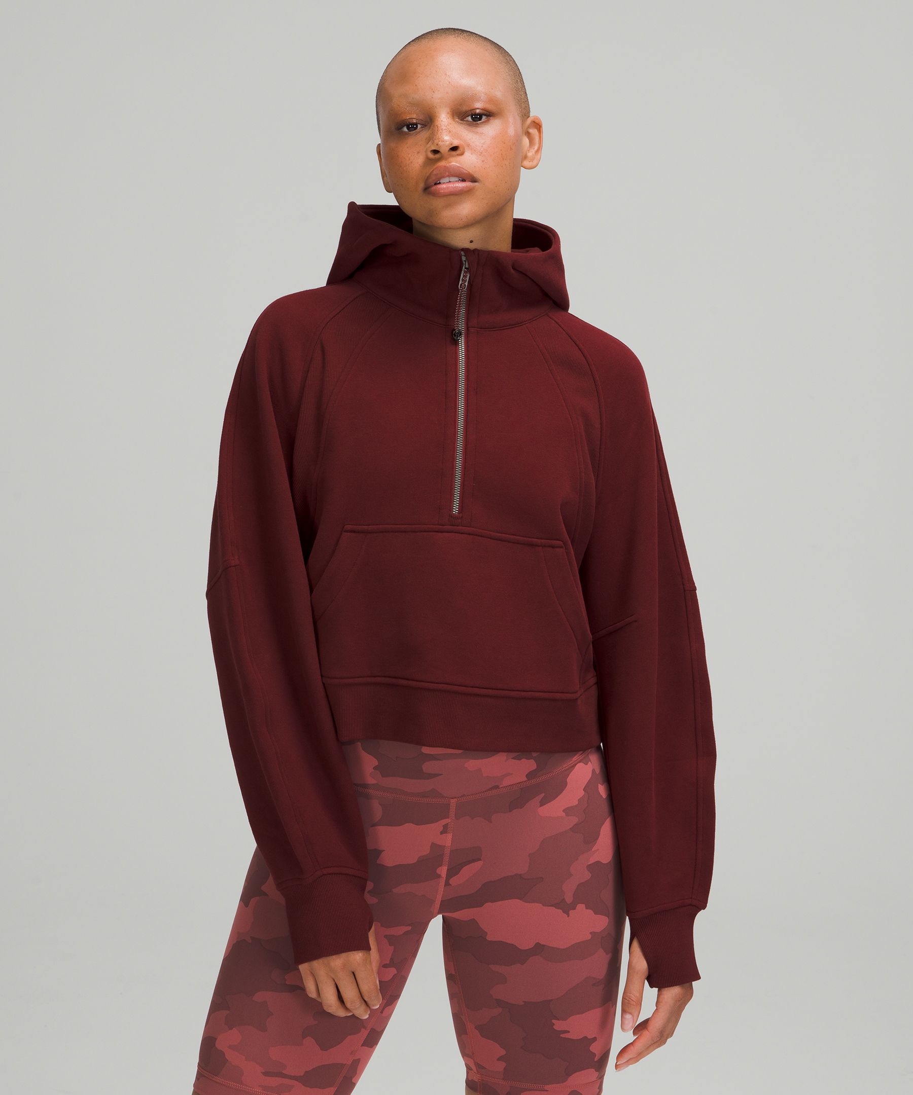 Lululemon Scuba Oversized Half-zip Hoodie In Red Merlot