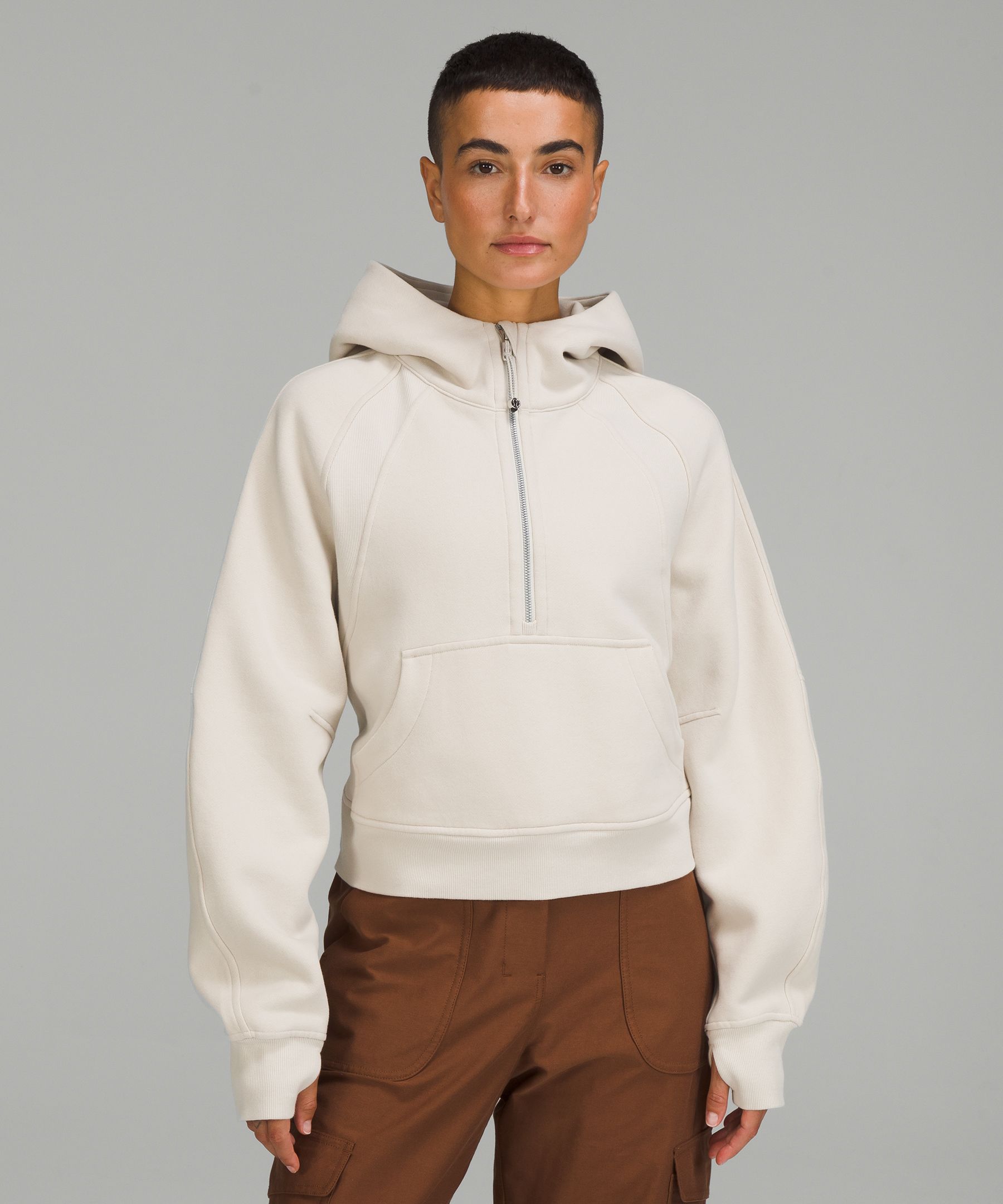 Lululemon Scuba Oversized Half-zip Hoodie In Natural Ivory