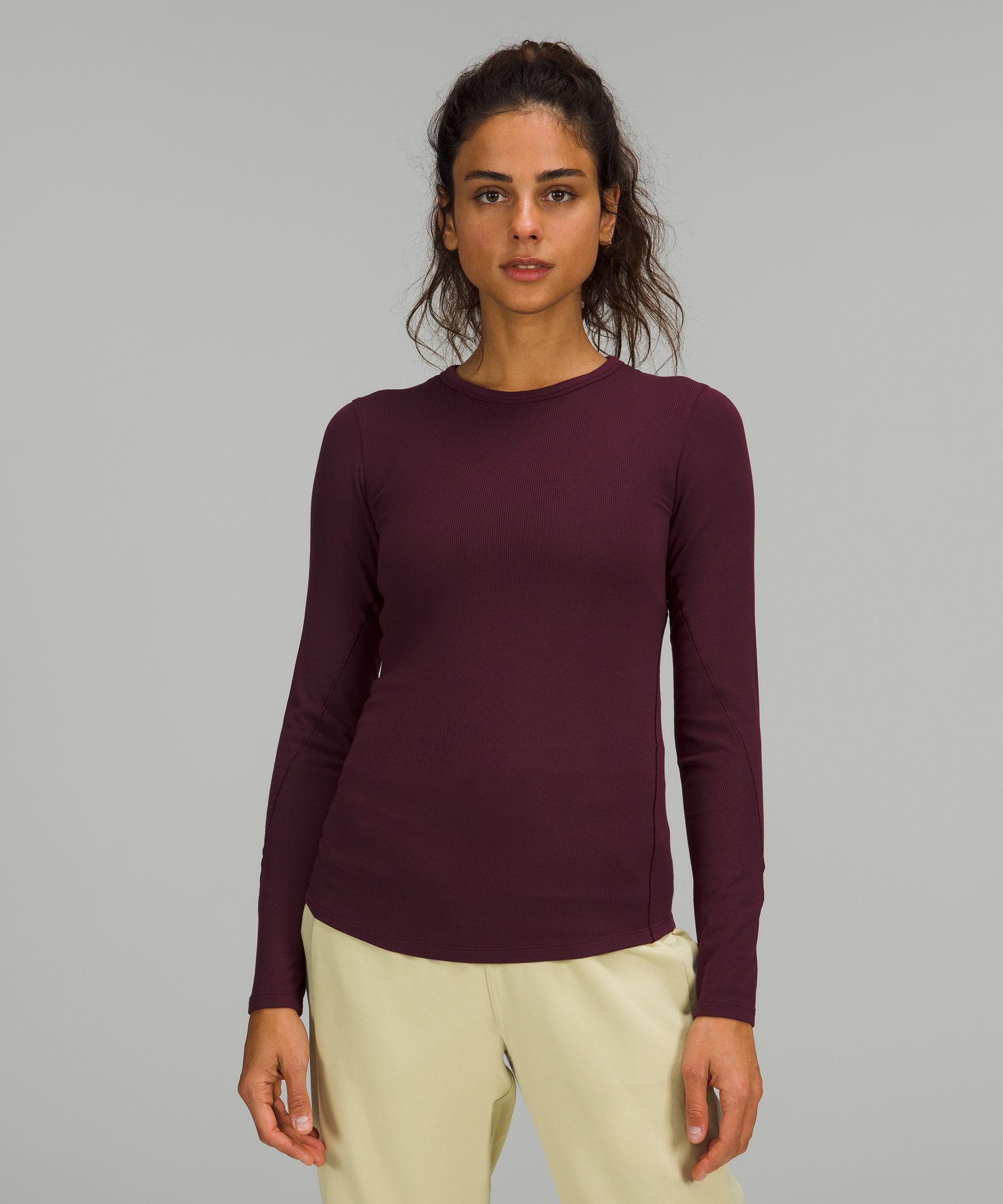 Lululemon Hold Tight Ribbed Long Sleeve Shirt In Purple
