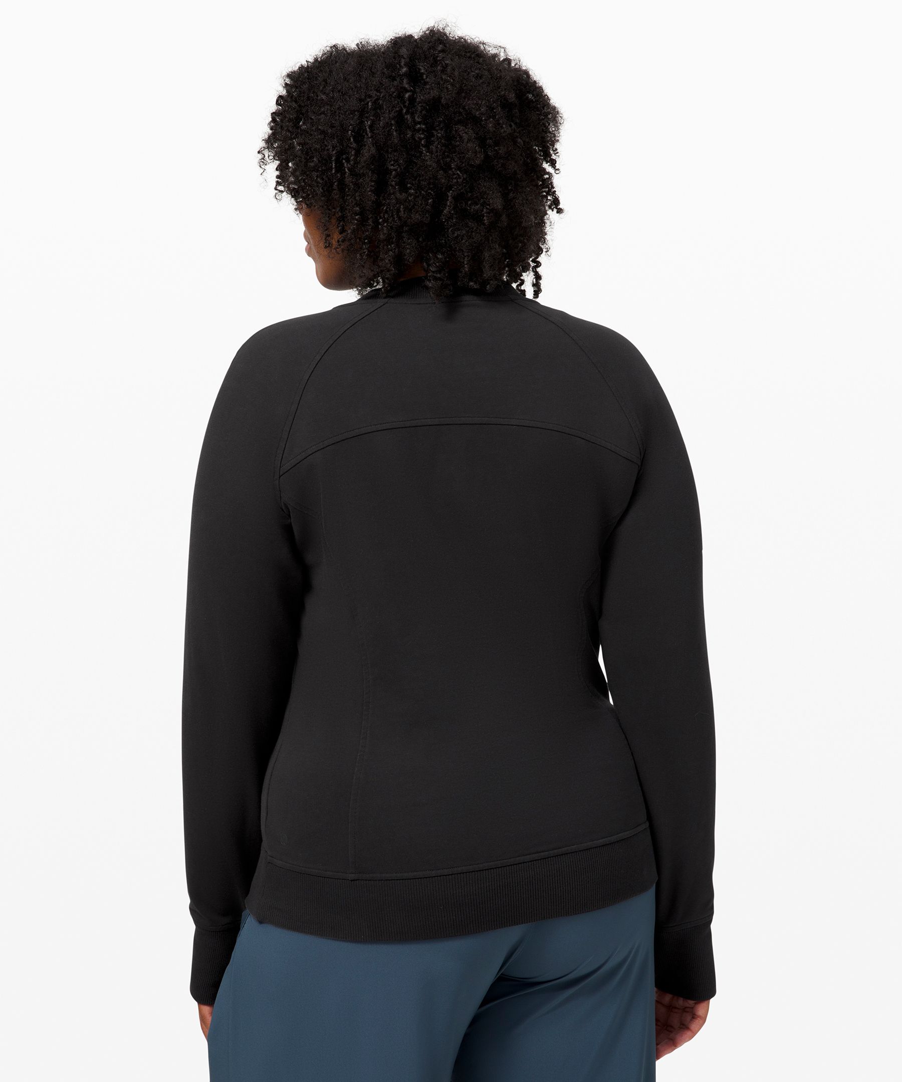 Lululemon 6 Black Scuba Crew Neck Kangaroo Pocket Pullover