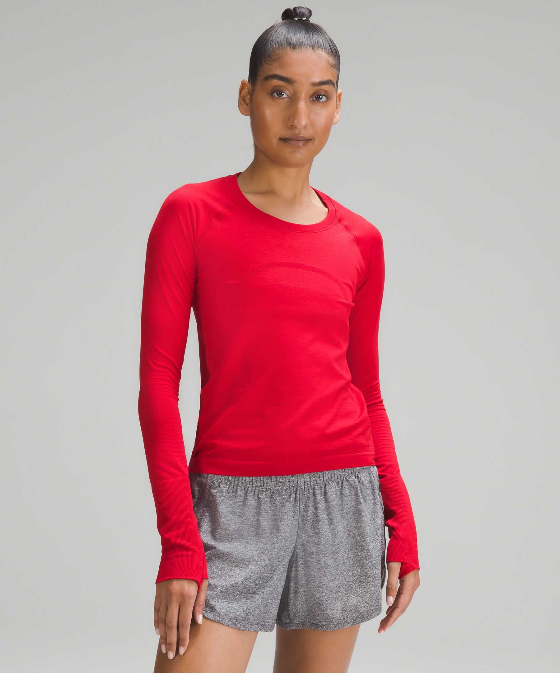 Lululemon Swiftly Tech Long Sleeve Shirt 2.0 Race Length In Dark Red