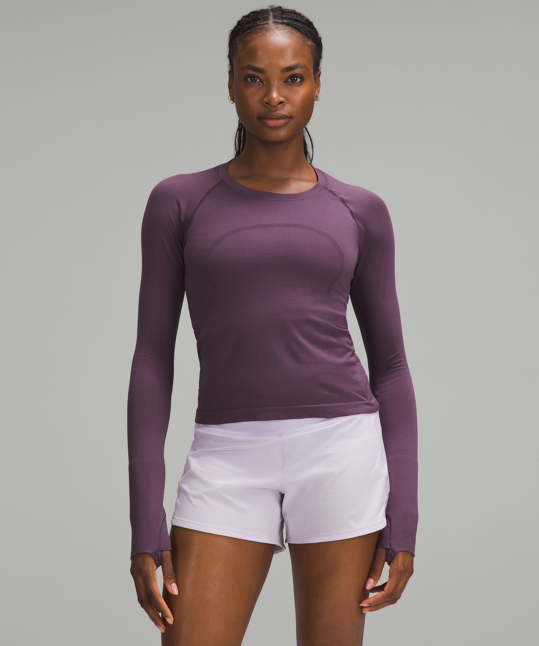 Lululemon Swiftly Tech Long-sleeve Shirt 2.0 Race Length In Purple