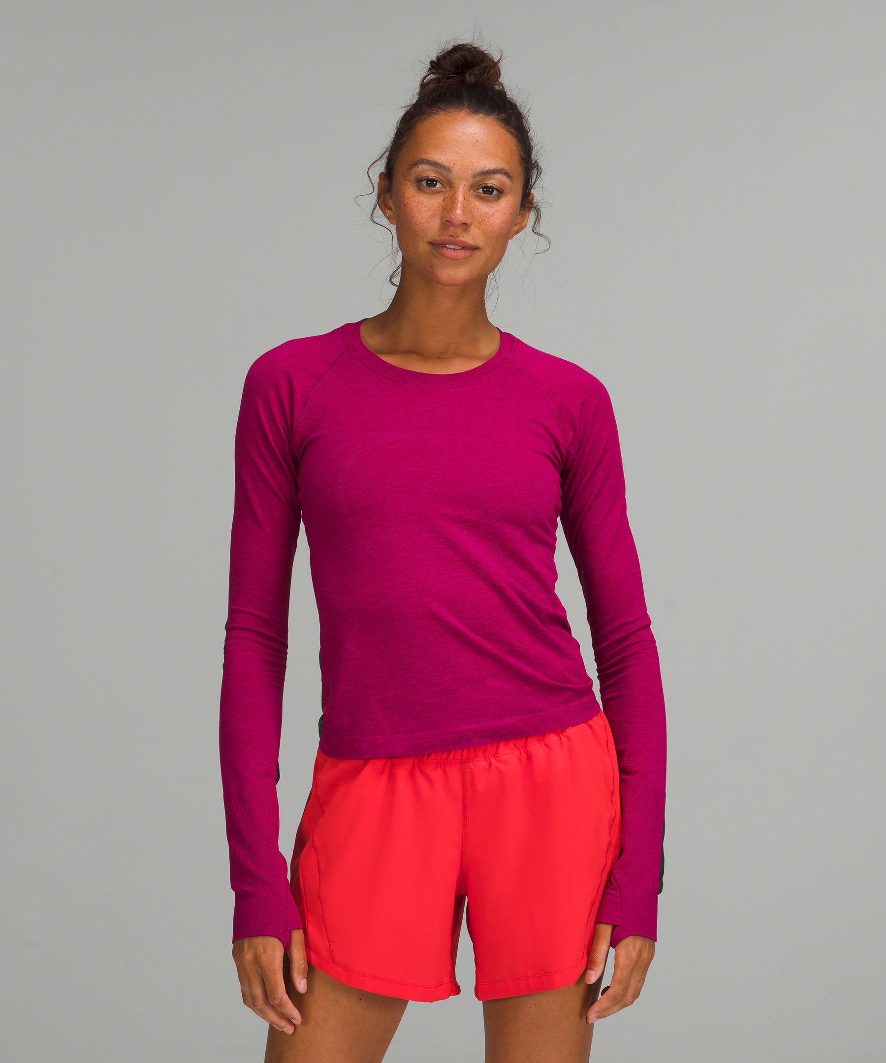 Lululemon Swiftly Tech Long Sleeve Shirt 2.0 Race Length In Purple Highlight/magenta Purple