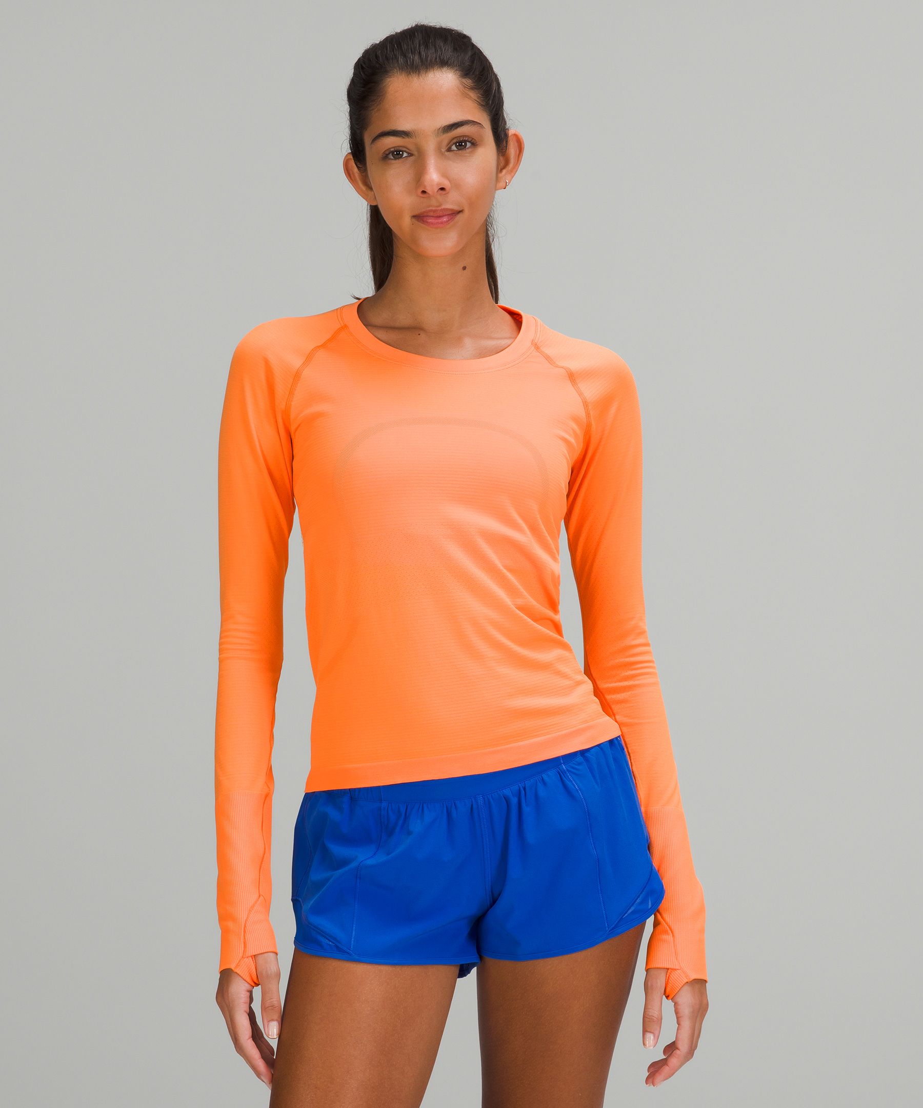 Lululemon Swiftly Tech Long Sleeve Shirt 2.0 Race Length In Orange Soda/orange Soda