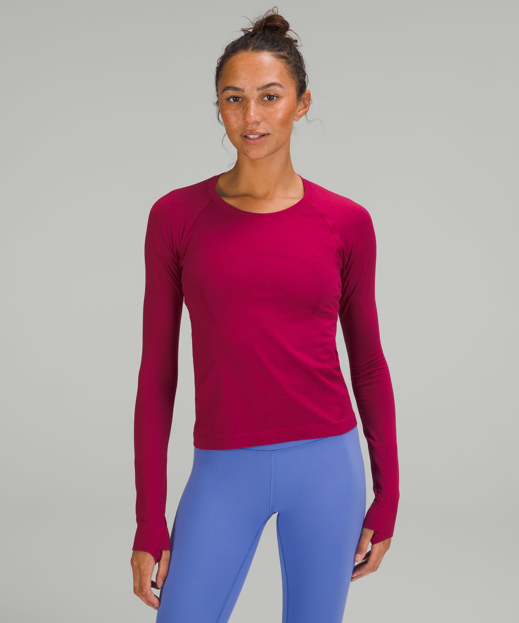 Lululemon Swiftly Tech Long Sleeve Shirt 2.0 *Race Length - Distorted Noise  Mineral Blue / Blazer Blue Tone - lulu fanatics