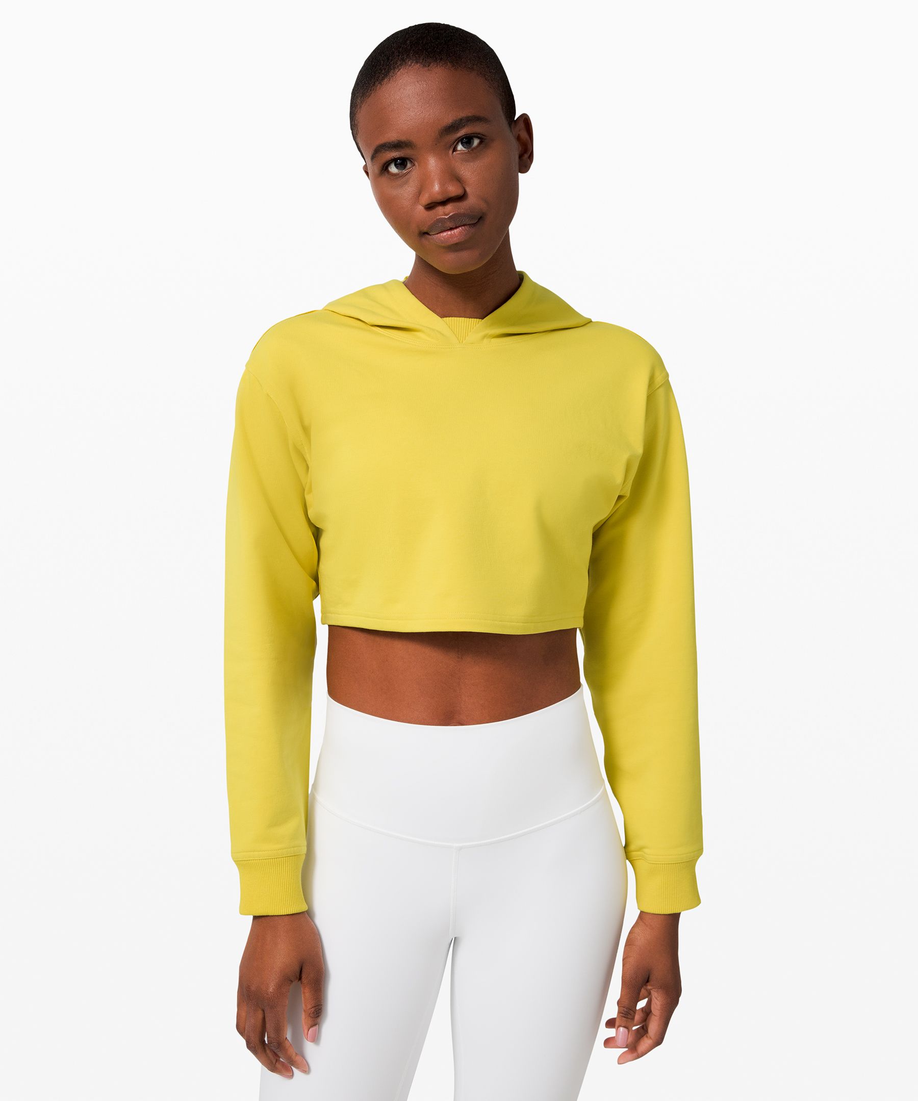 Lululemon All Yours Cropped Hoodie In Yellow