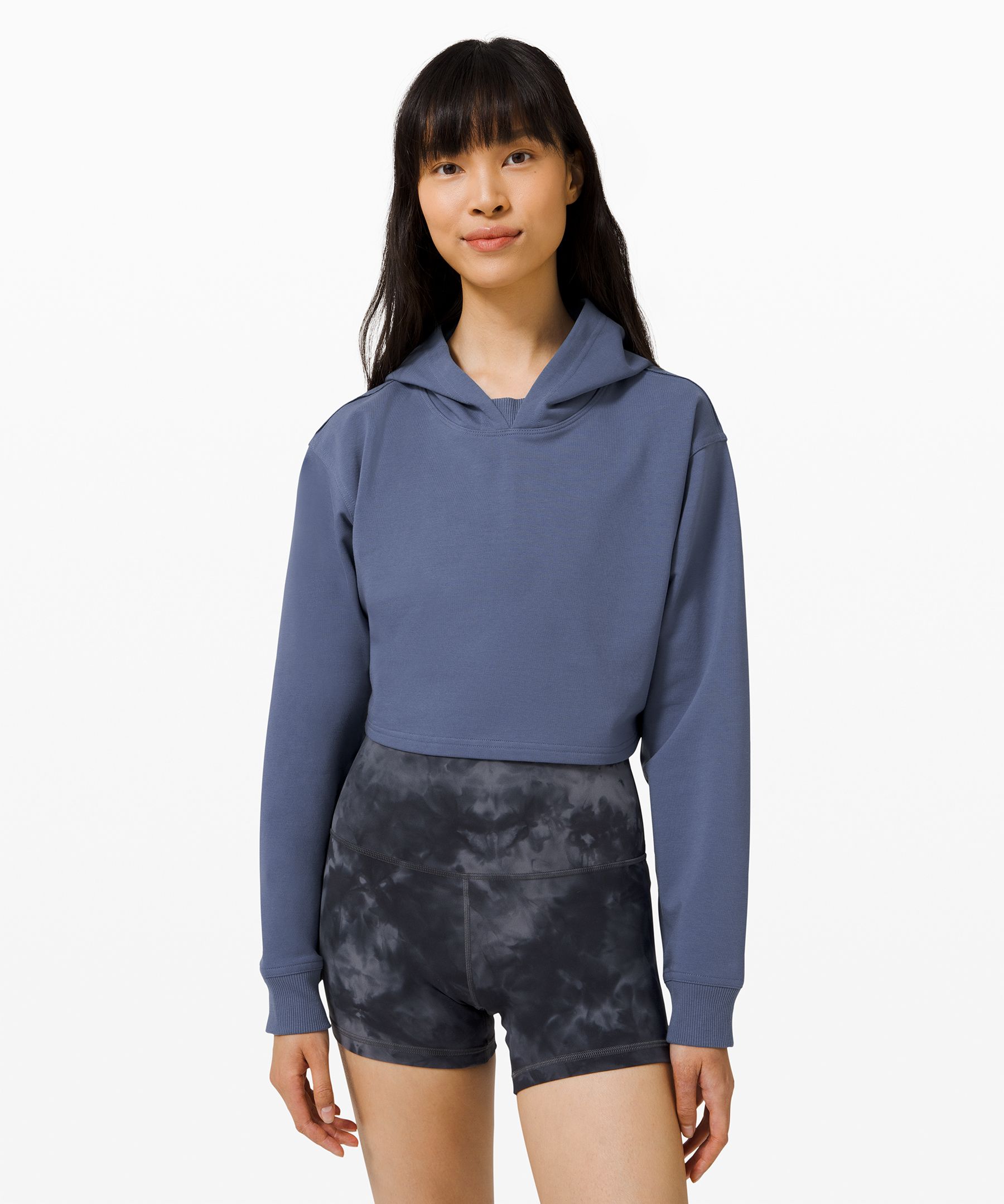 cropped hoodie blue