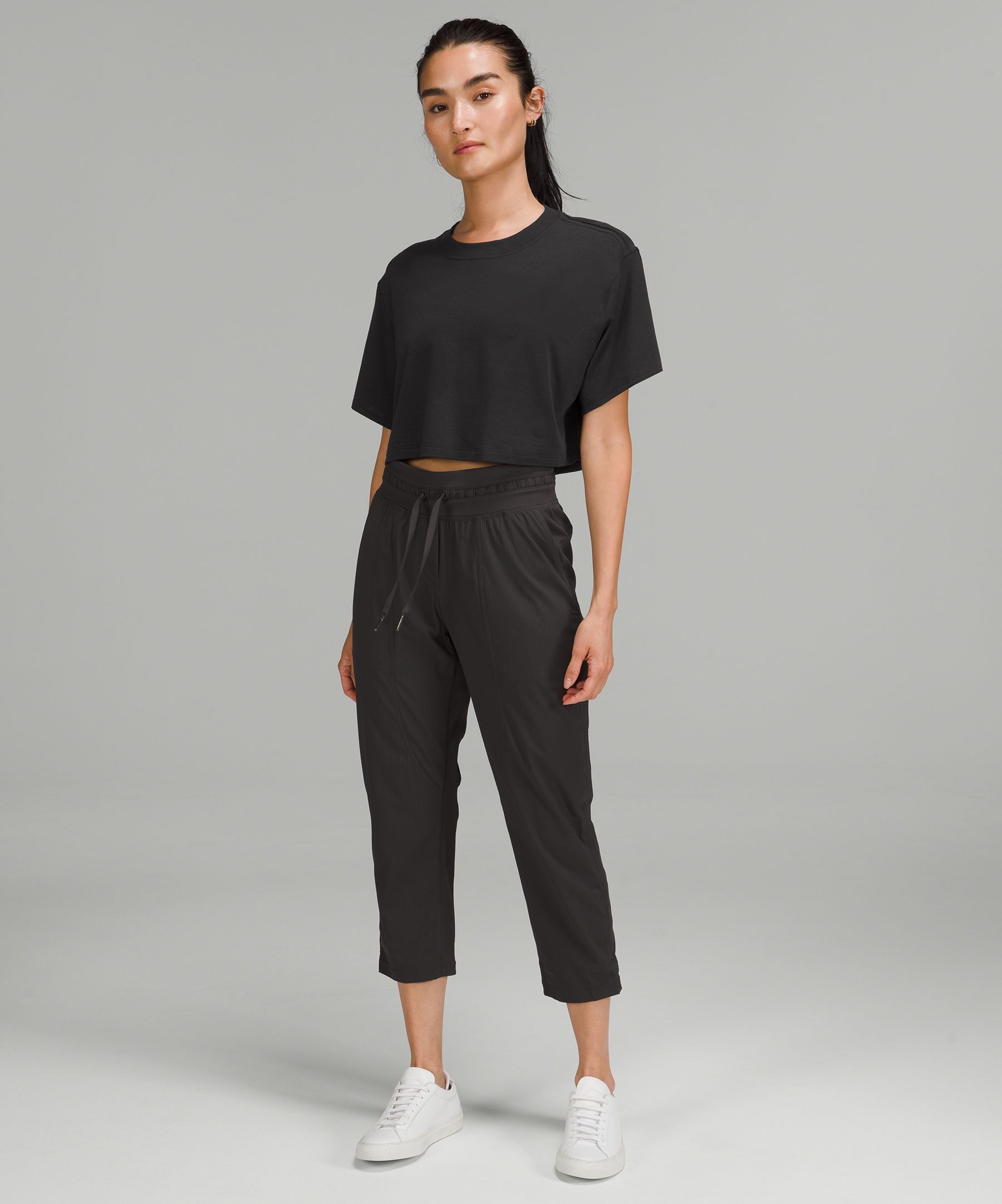Shop Lululemon All Yours Cropped T-shirt In Black
