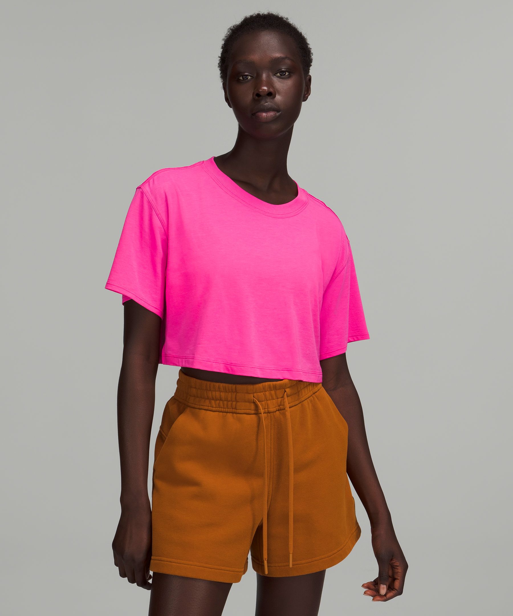 Lululemon All Yours Cropped T-shirt In Sonic Pink | ModeSens