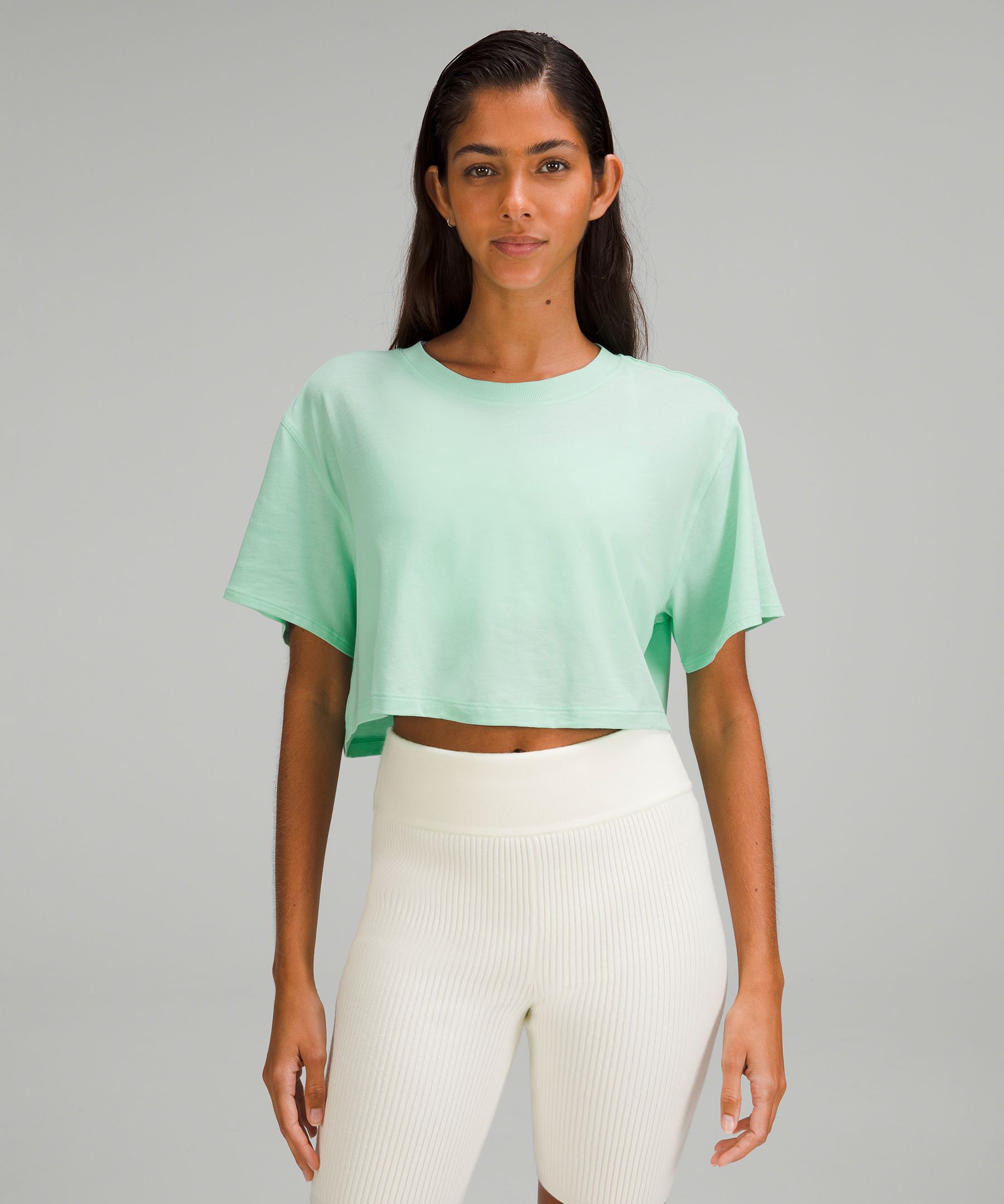 Lululemon All Yours Cropped T-shirt In Wild Mint