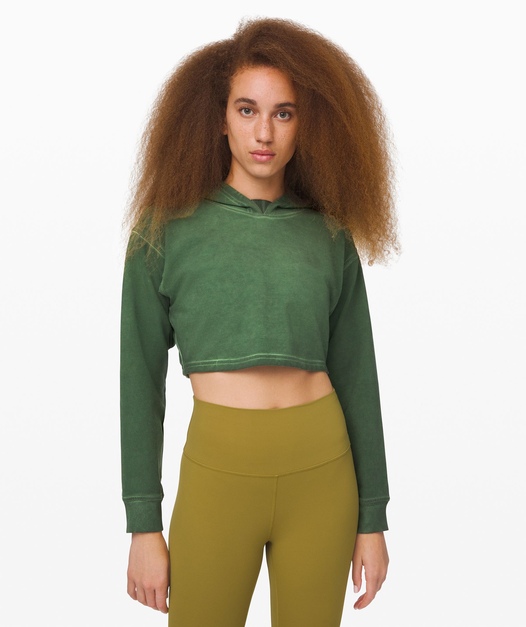 Lululemon All Yours Cropped Hoodie *wash In Green