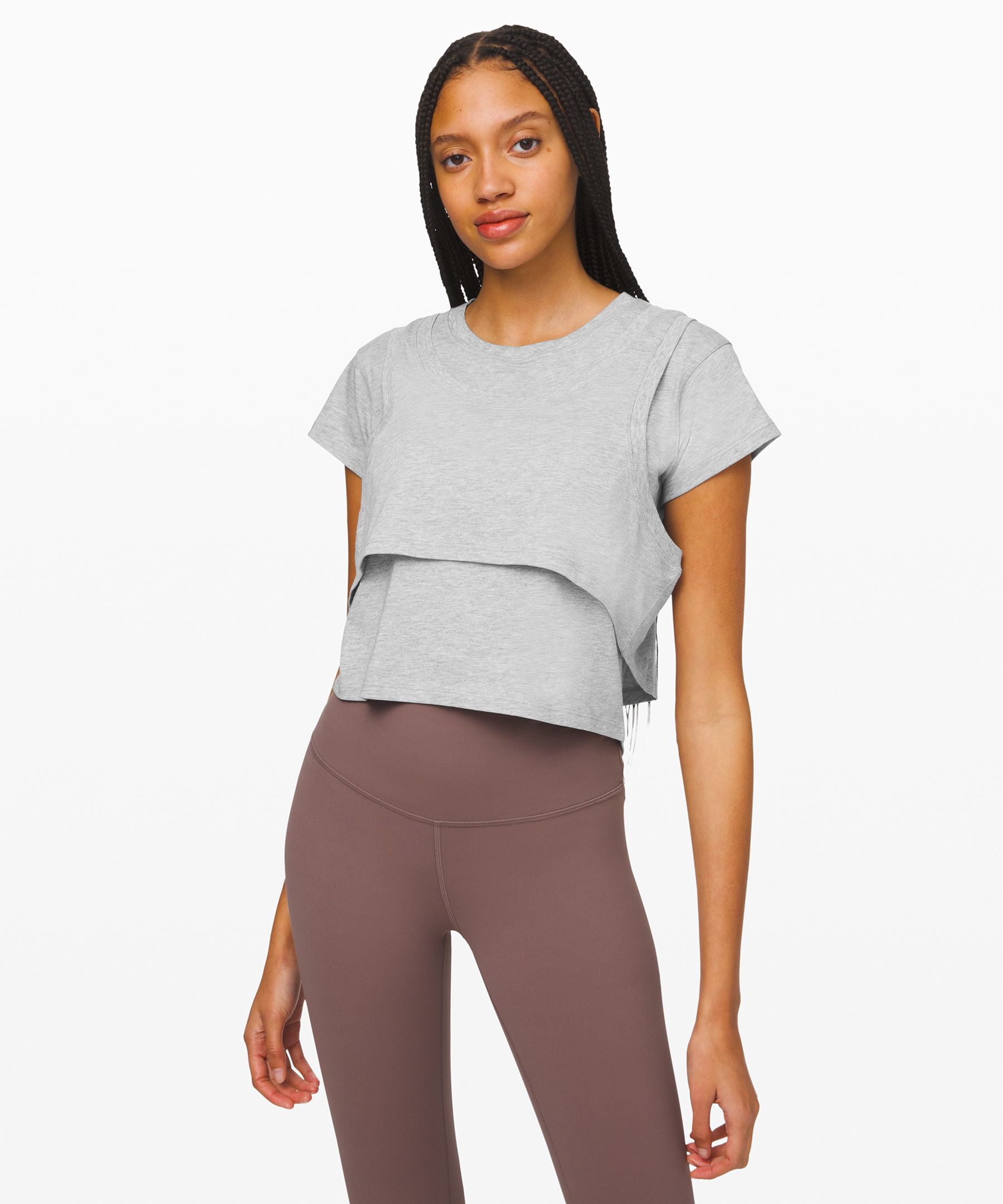 Lululemon On Track Short Sleeve In Heathered Core Light Grey | ModeSens