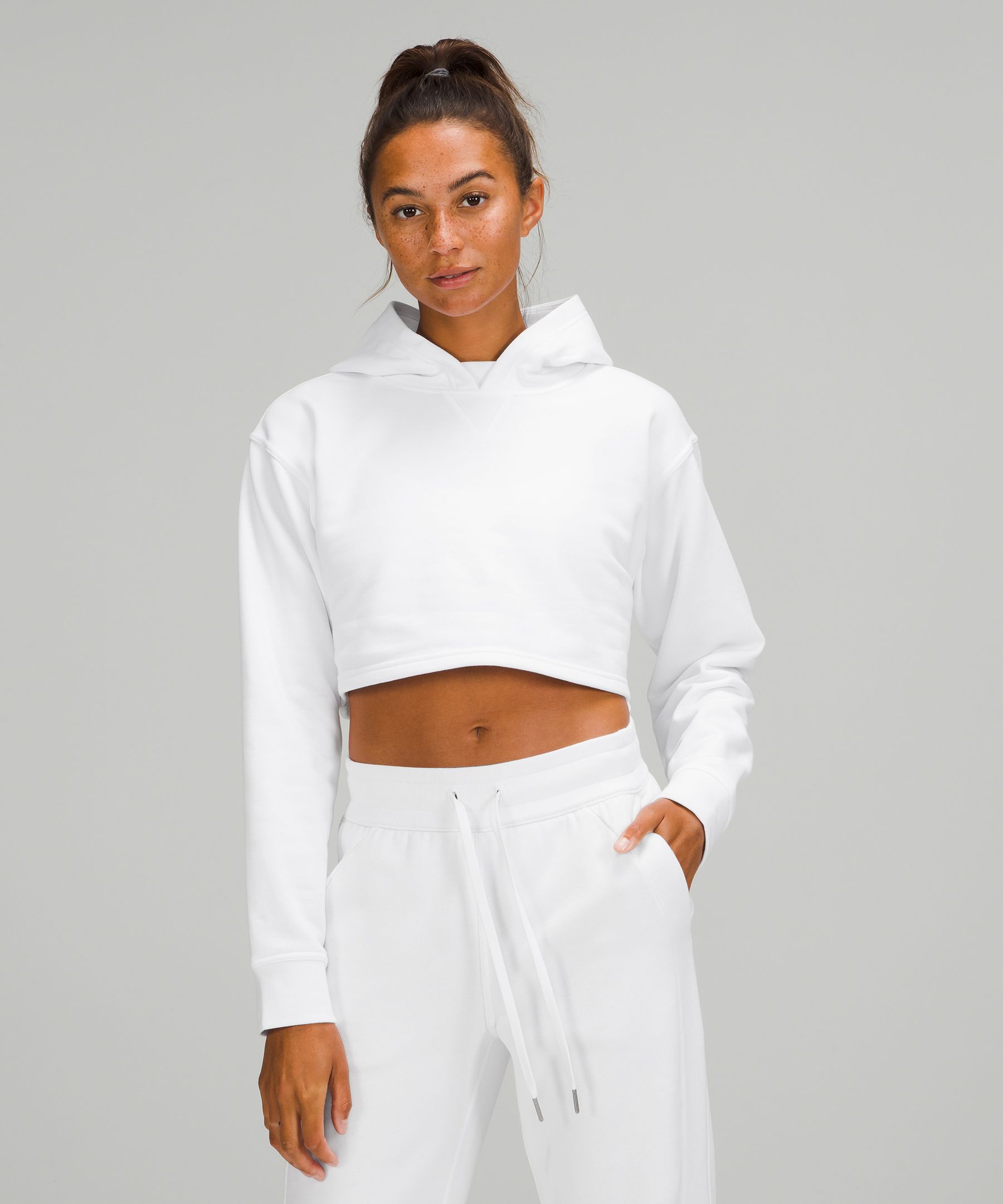 White hoodie outlet crop