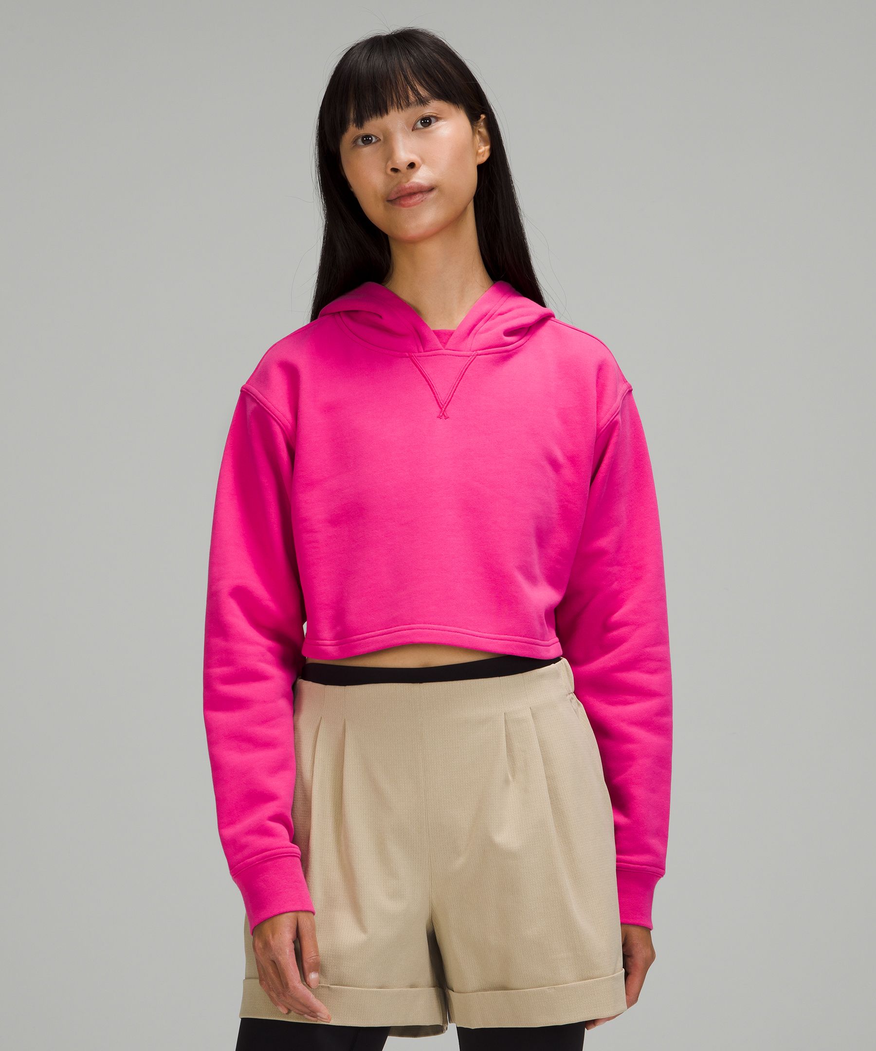 Lululemon All Yours Cropped Hoodie In Neon