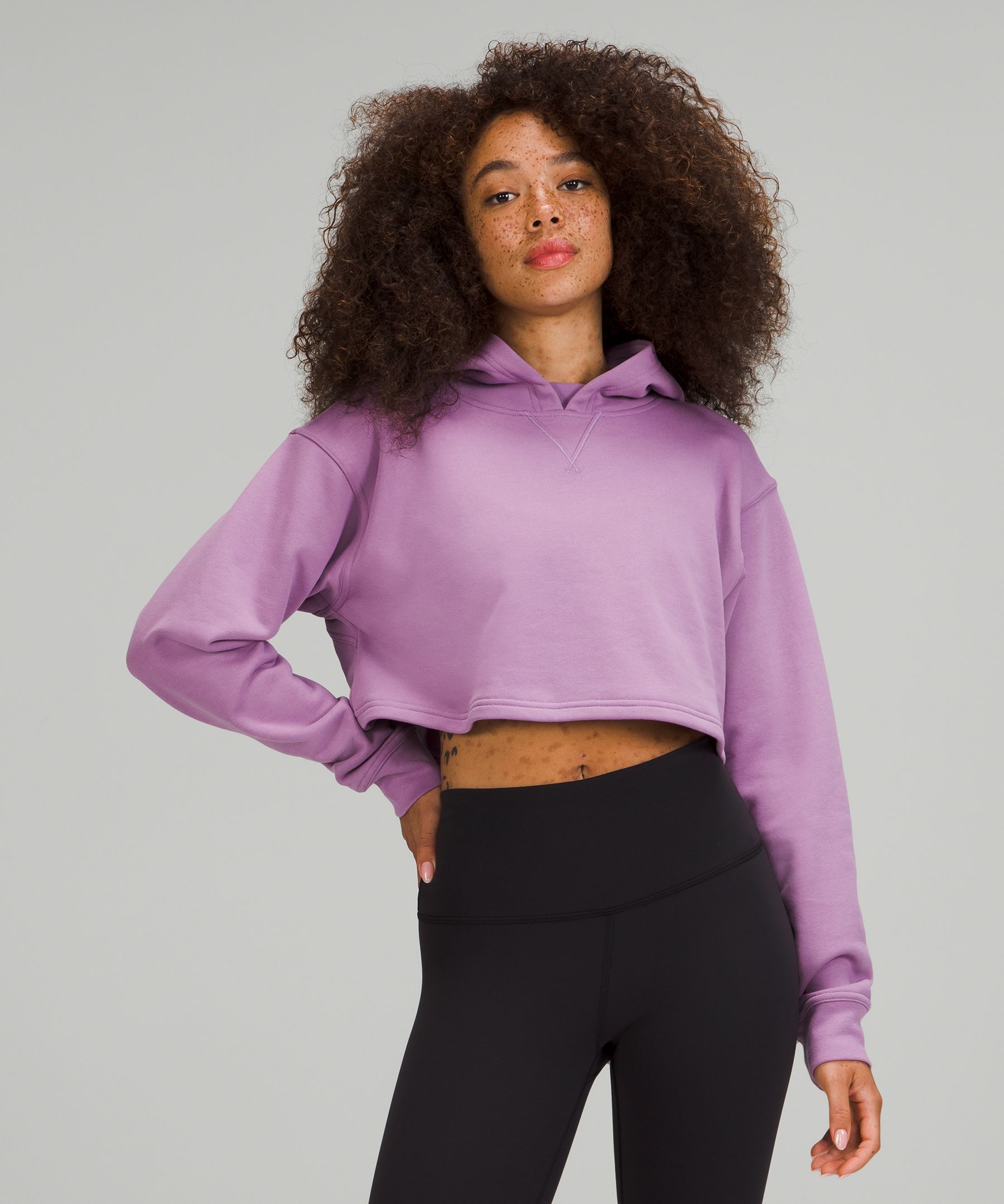 Lululemon All Yours Cropped Hoodie In Wisteria Purple