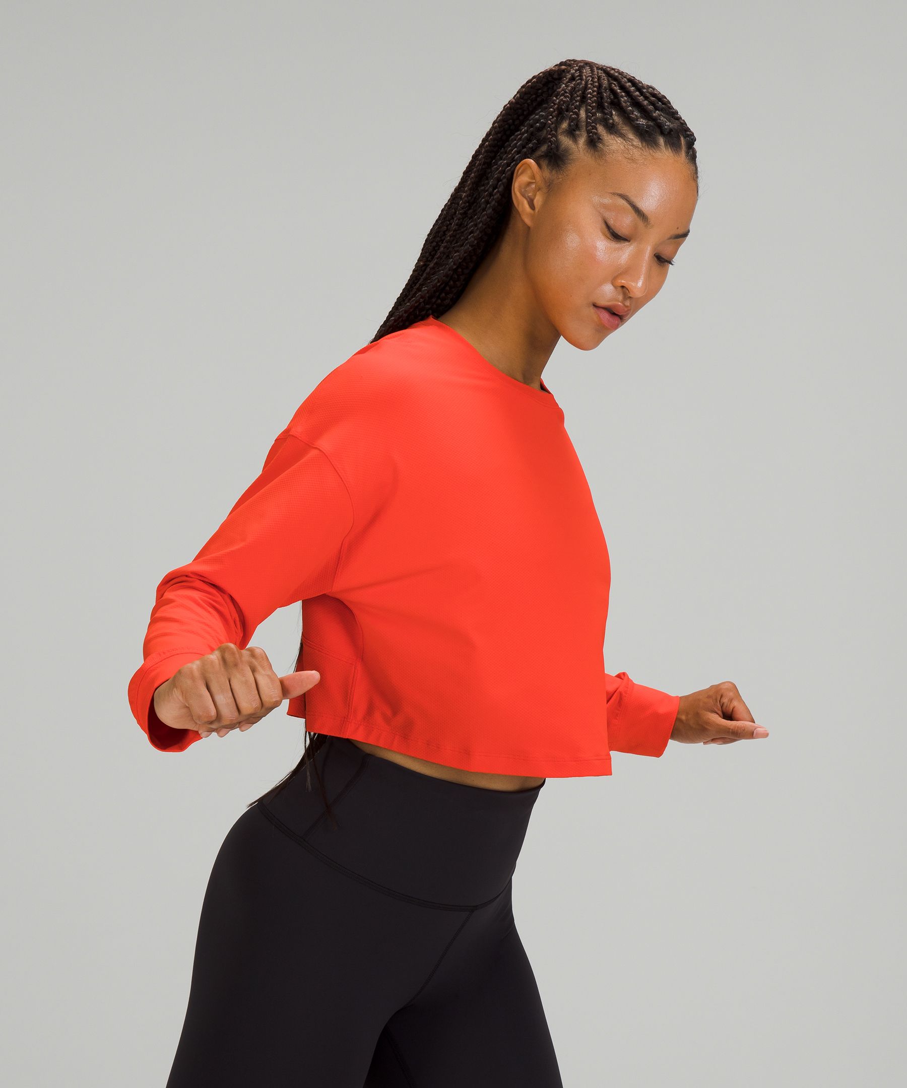 Lululemon Muscle Love Long Sleeve Shirt In Autumn Red