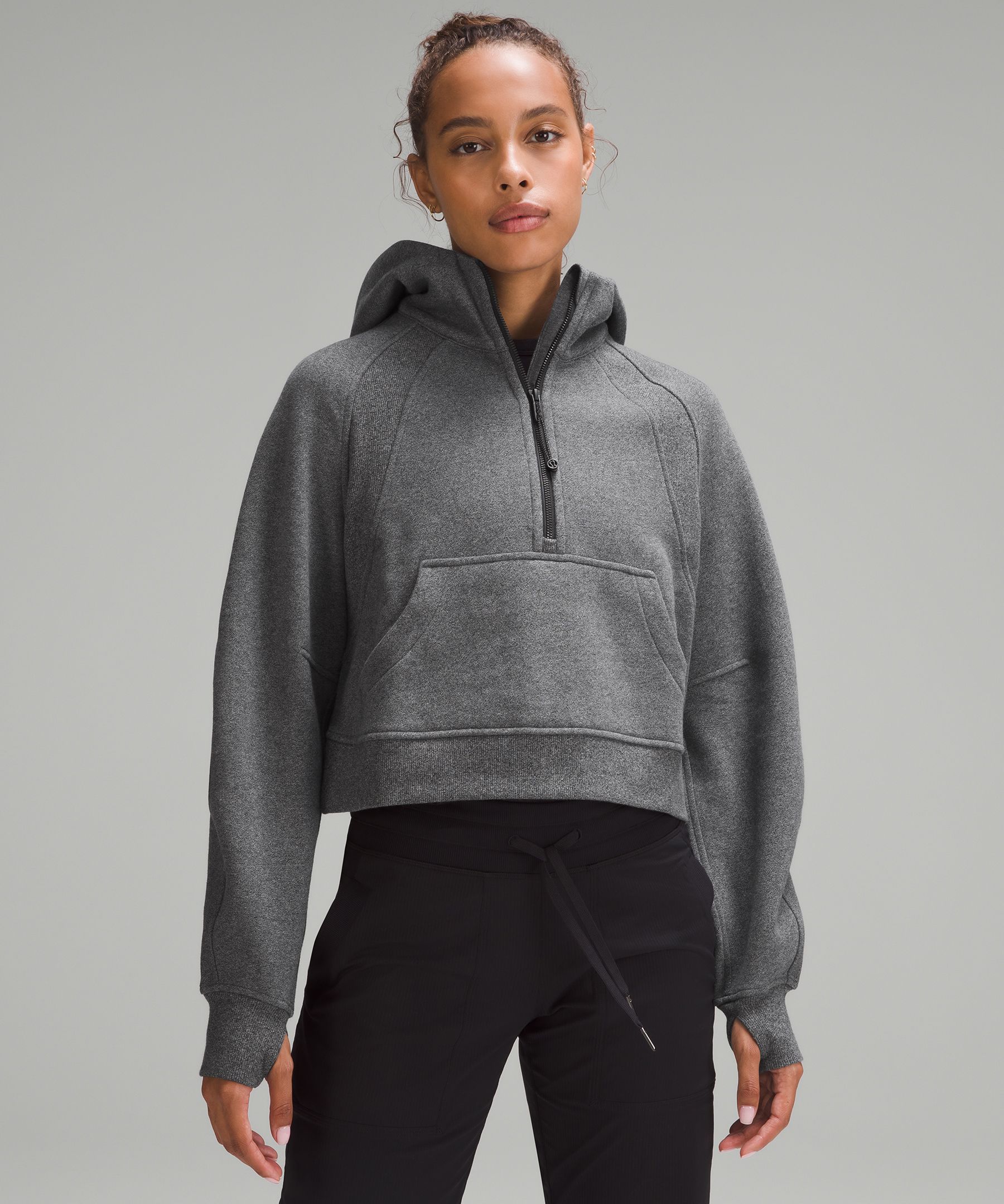 Lululemon Scuba Oversized 1/2 Zip Hoodie - Heathered Core Ultra Light Grey  - lulu fanatics