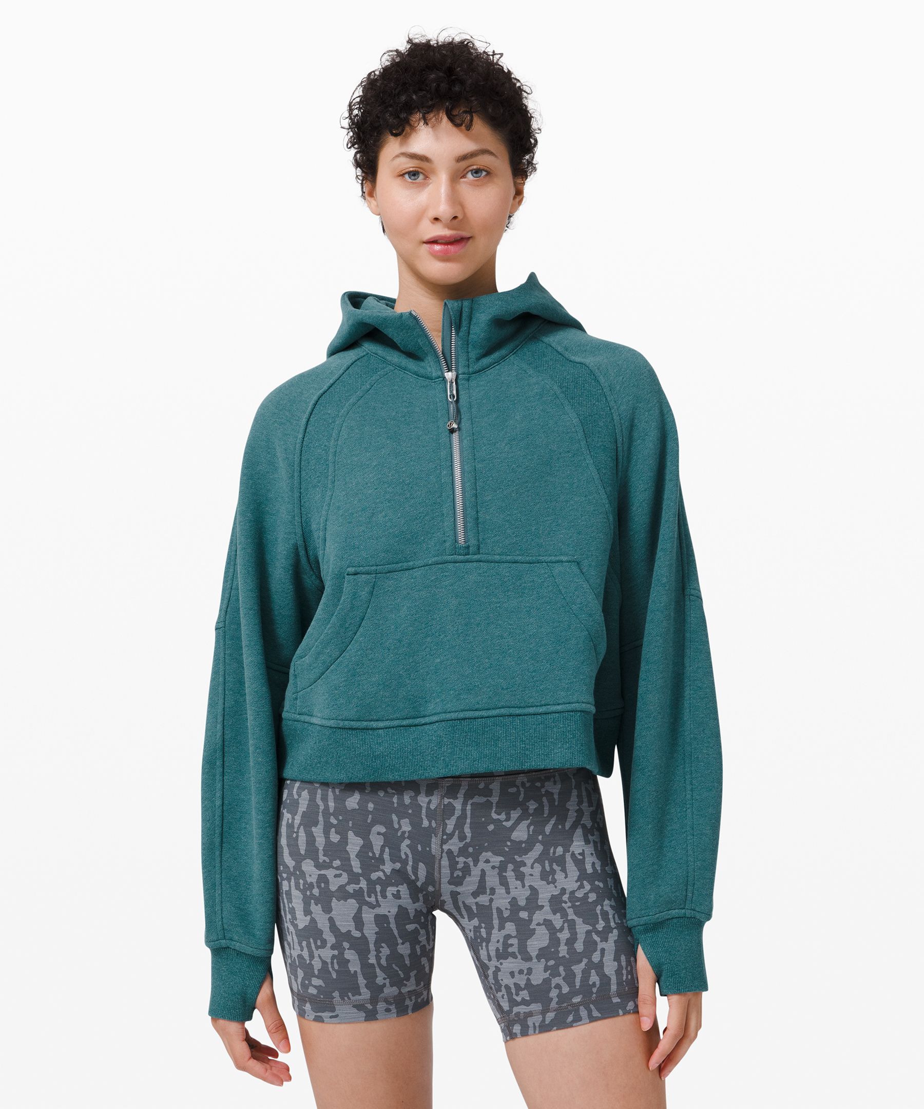 lululemon SCUBA OVERSIZED HALF-ZIP - Kapuzenpullover - heathered core ultra  light grey/grau 