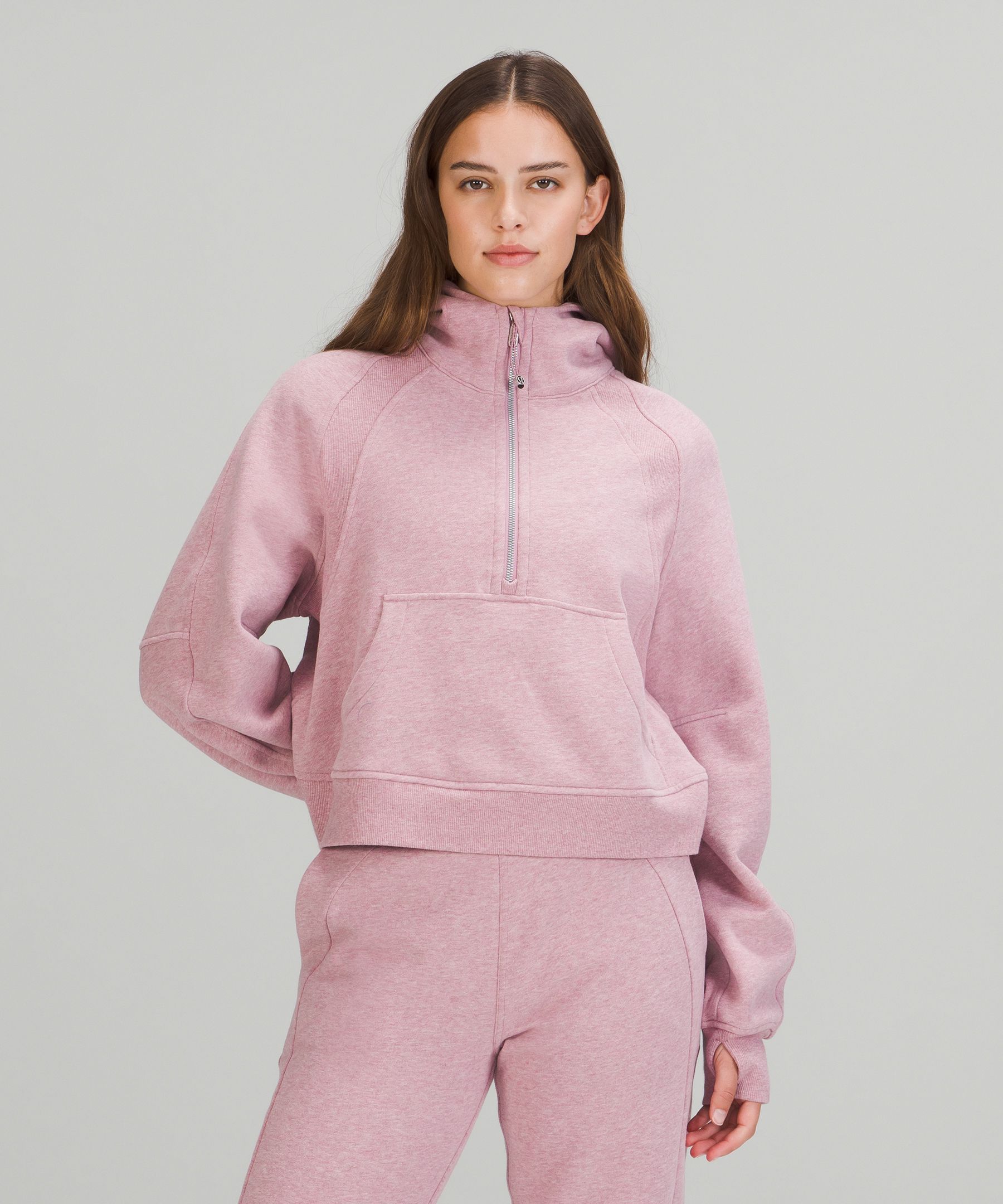 Lululemon Scuba Oversized 1/2 Zip Hoodie In Pink