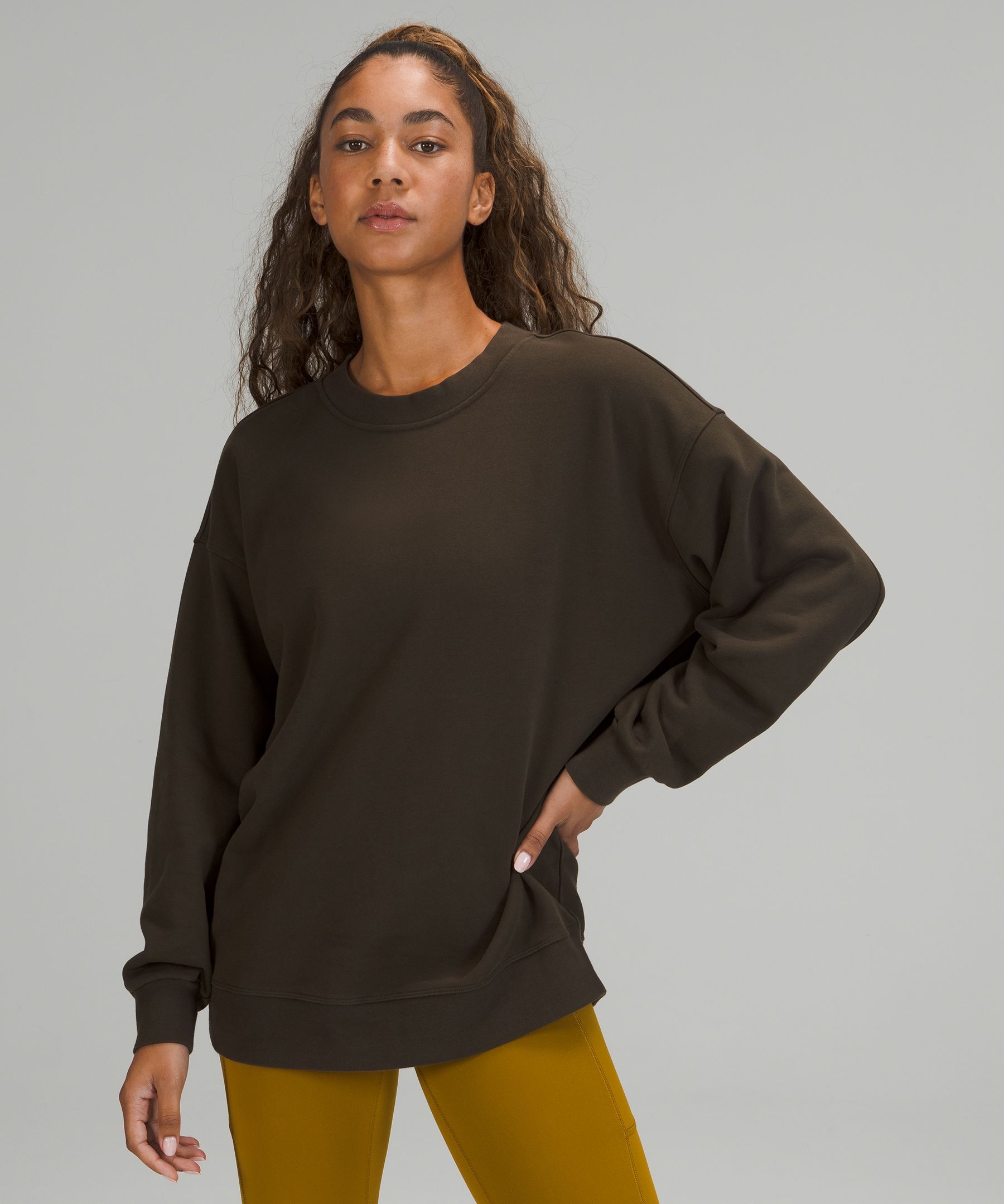 Lululemon Perfectly Oversized Crew In Brown