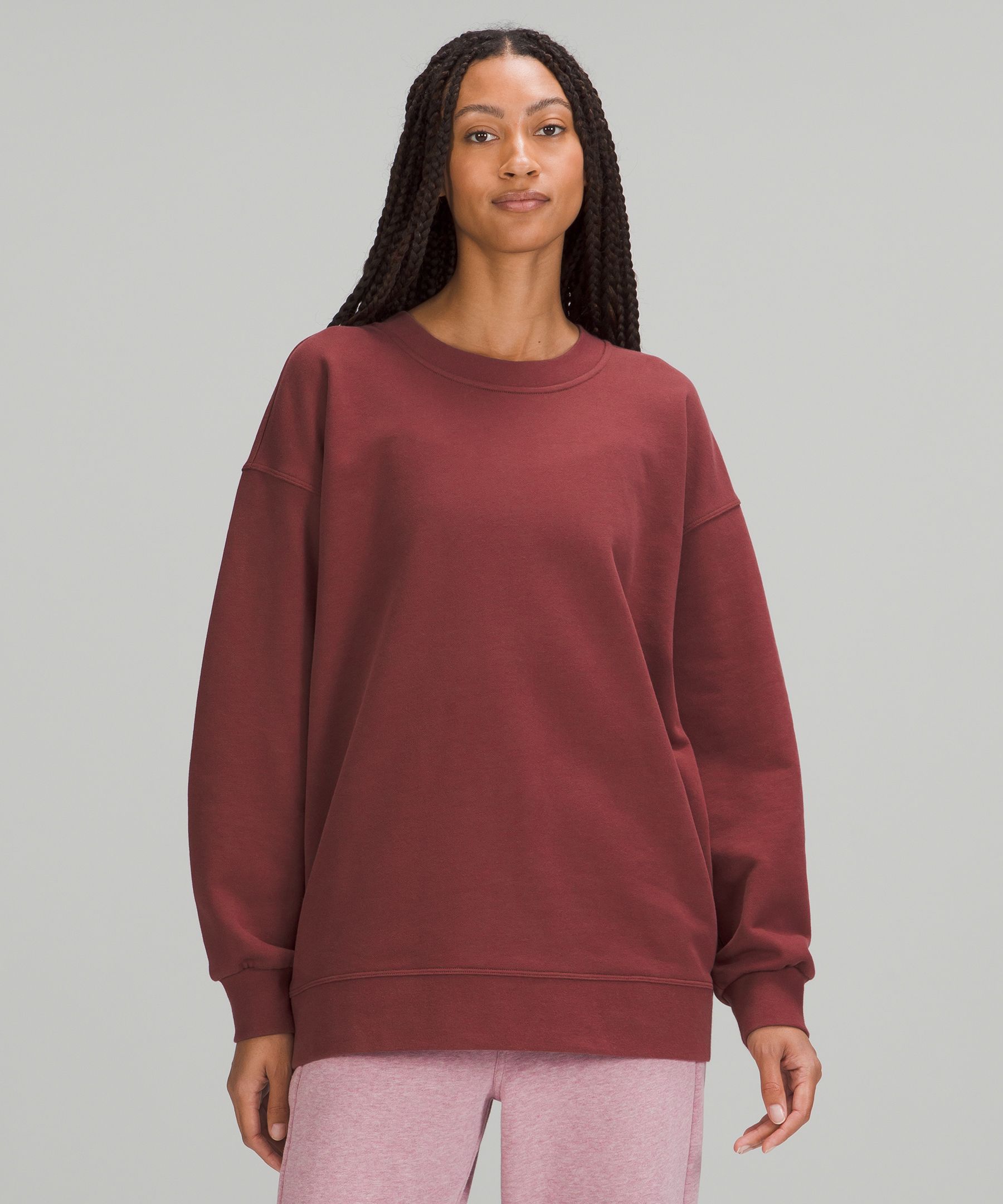 Lululemon Perfectly Oversized Crew Wash In Smoky Red