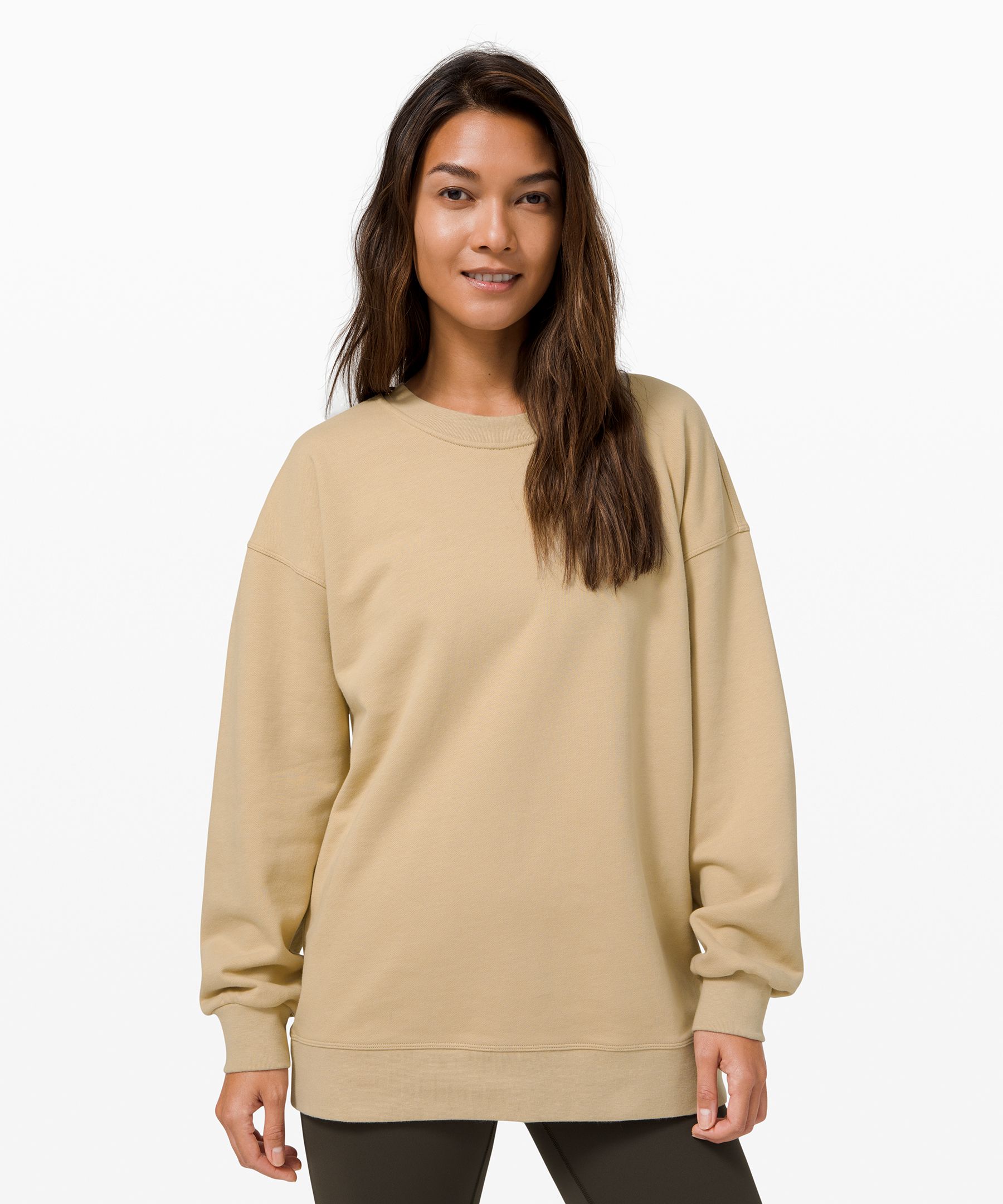 Lululemon Perfectly Oversized Crew In Khaki