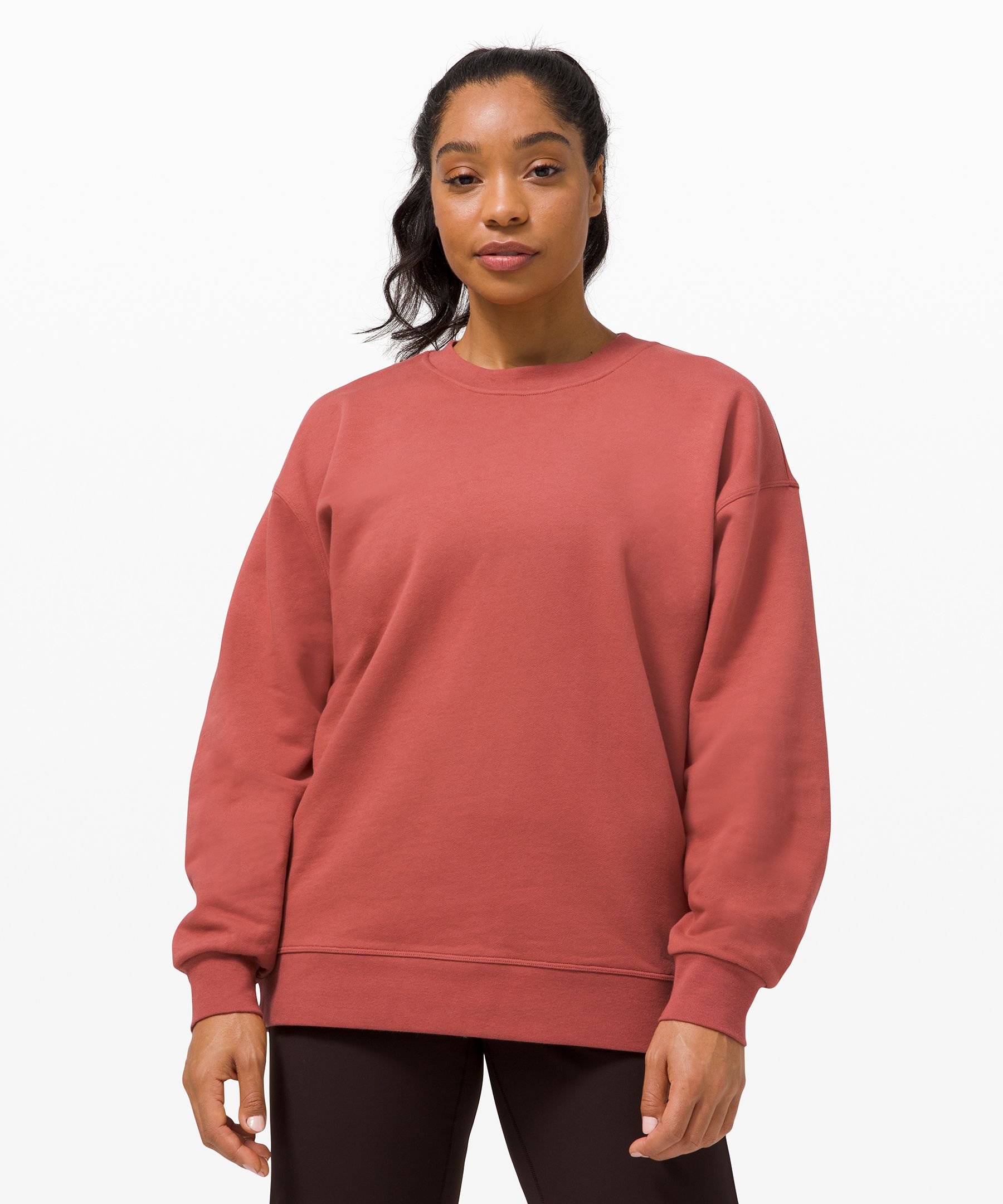 Lululemon Perfectly Oversized Crew In Red