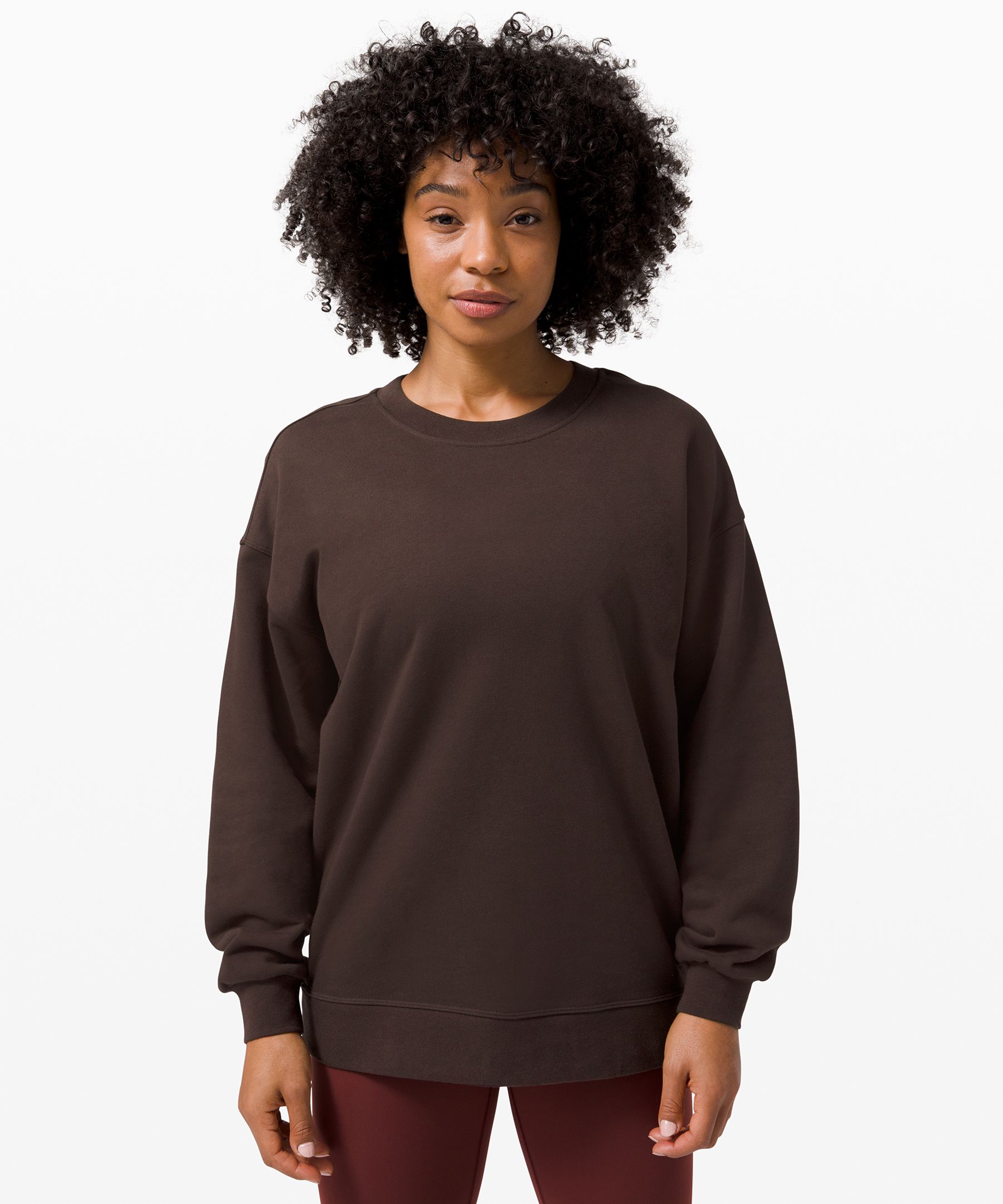 Lululemon Perfectly Oversized Crew In Brown