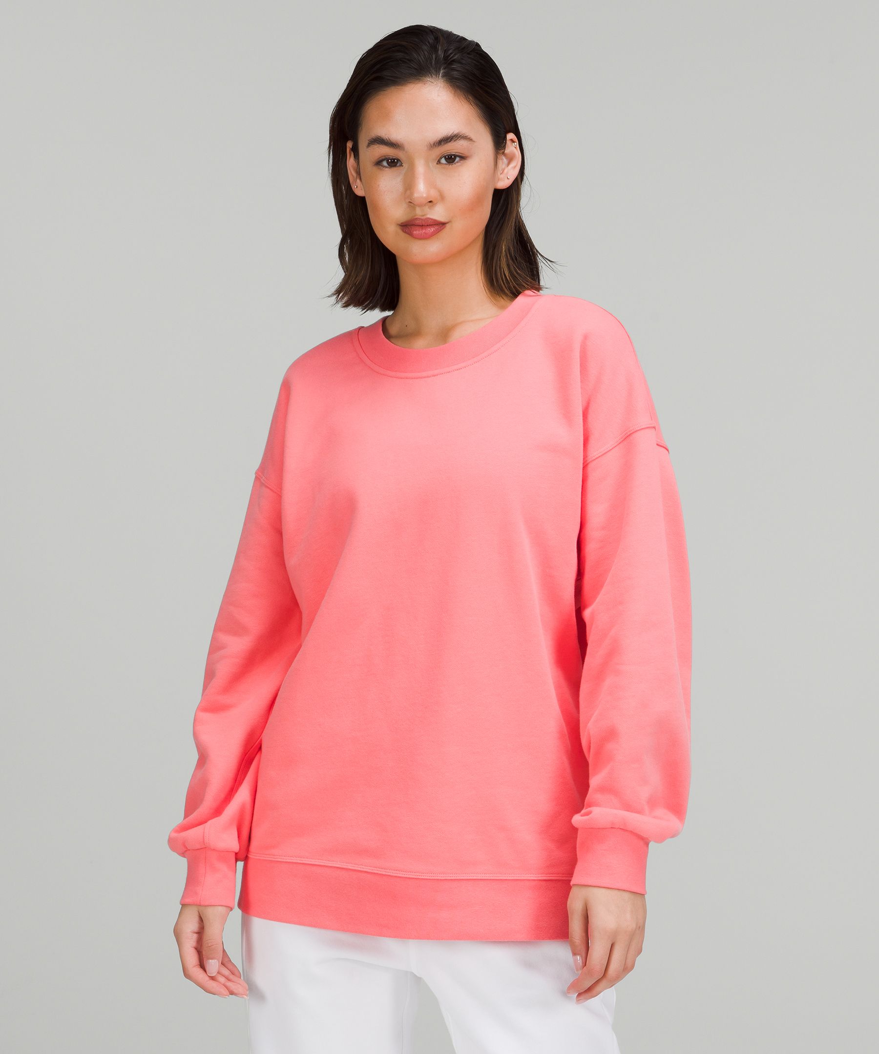 Lululemon Perfectly Oversized Crew In Raspberry Cream