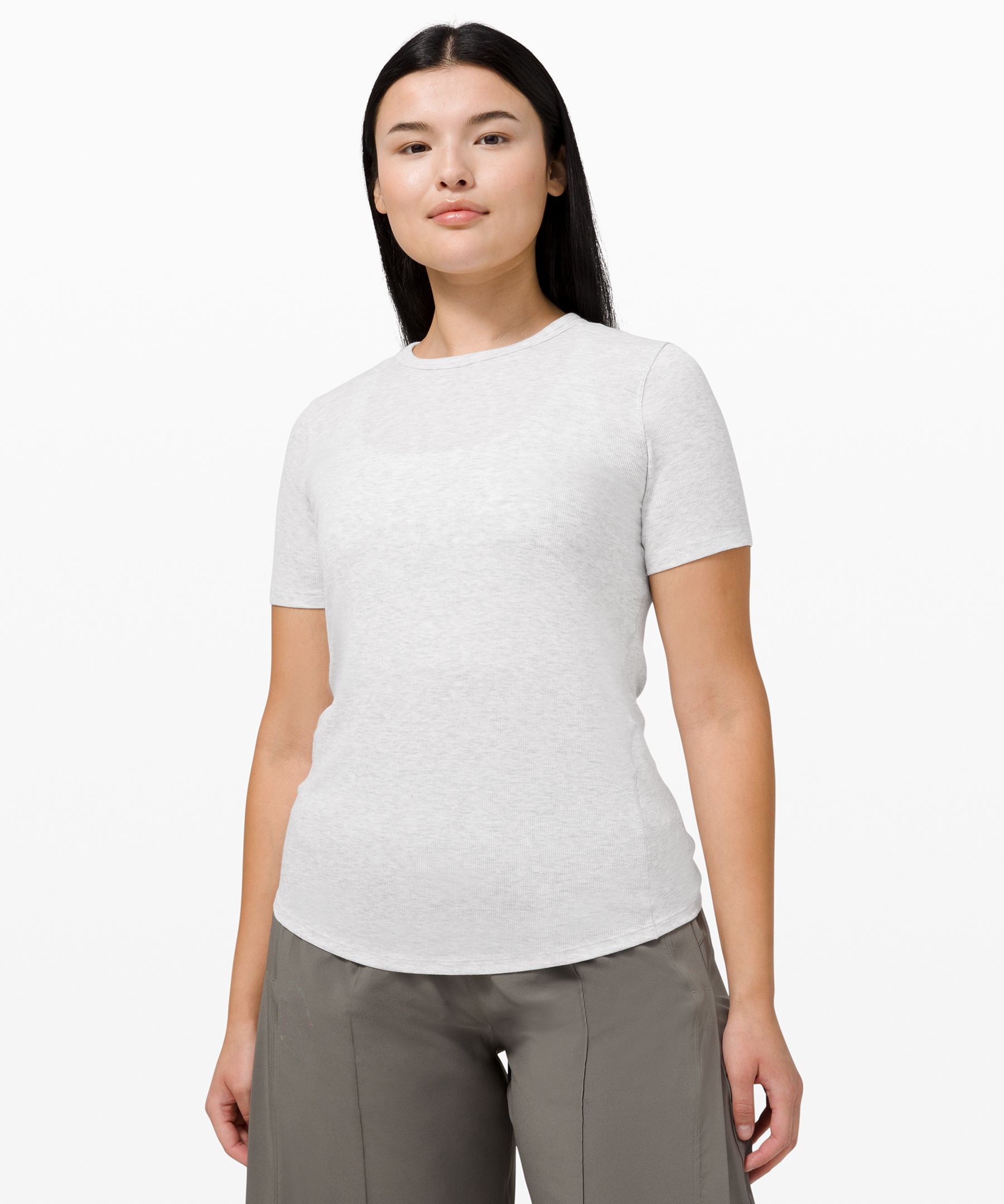 Lululemon Hold Tight Short Sleeve *rib In Grey