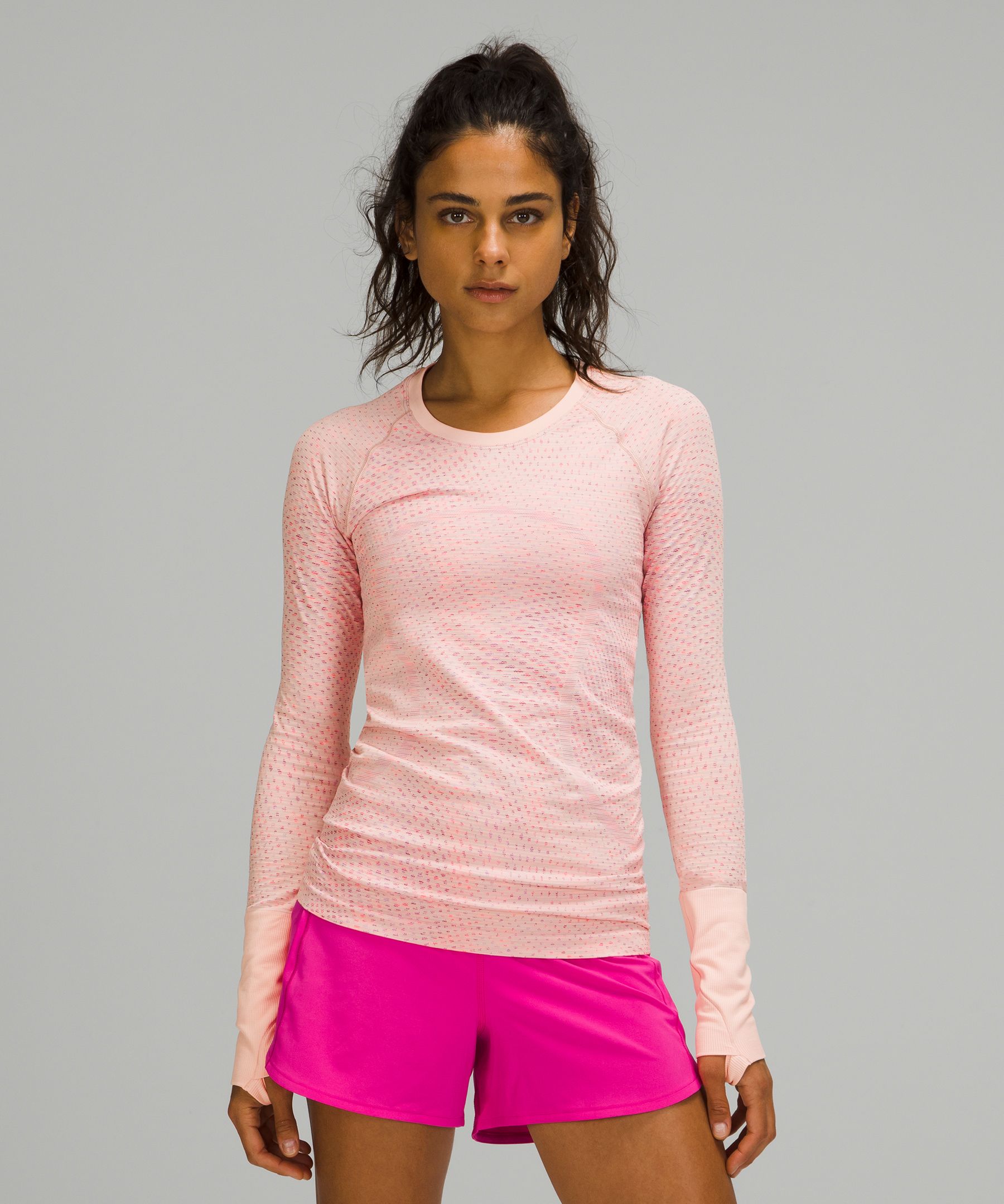 Lululemon Long Sleeve Tops Retailers - Mulled Wine / Pink Savannah