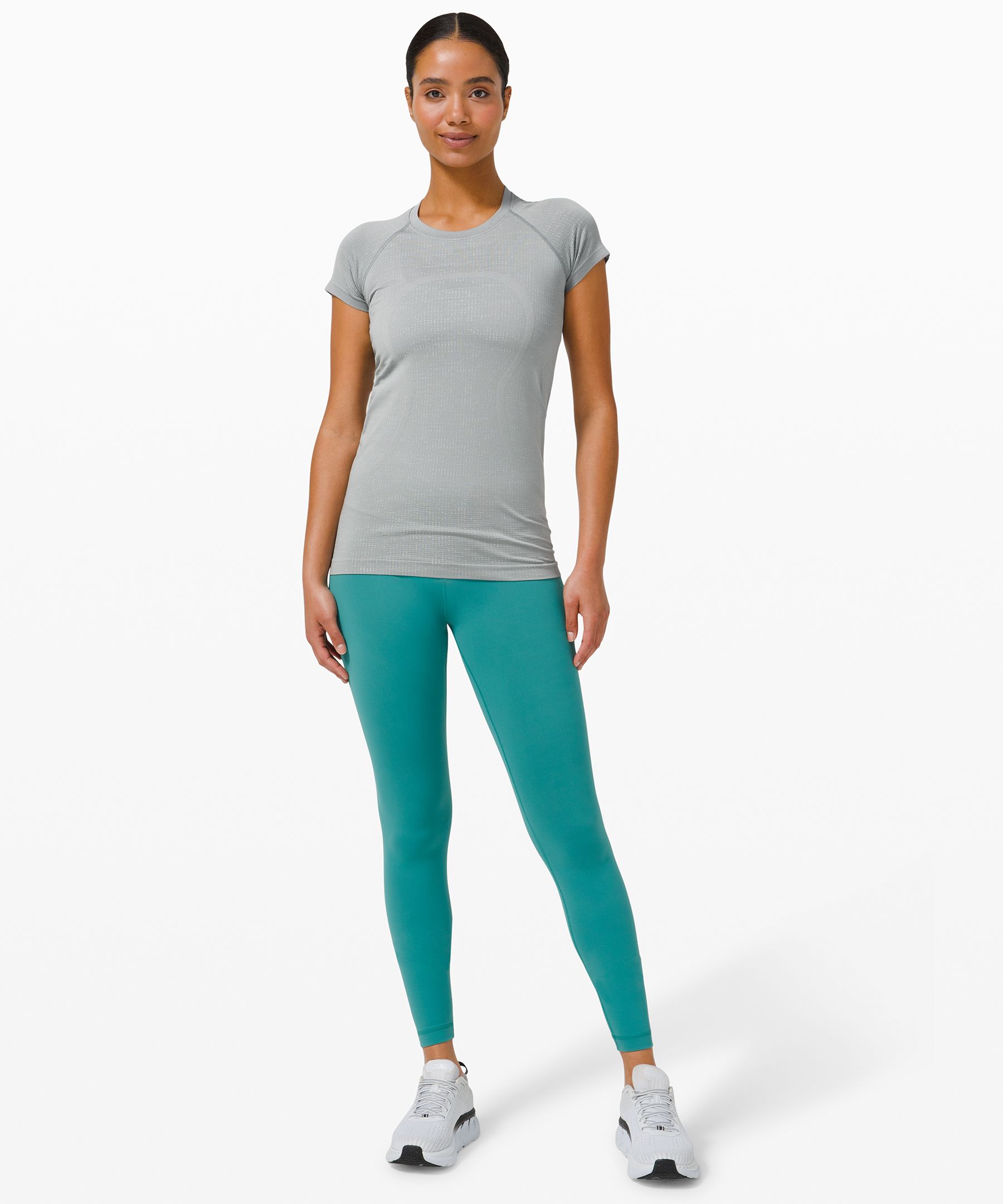 Lululemon Swiftly Tech Short Sleeve 2.0 - Grey Sage / Dark Olive - lulu  fanatics