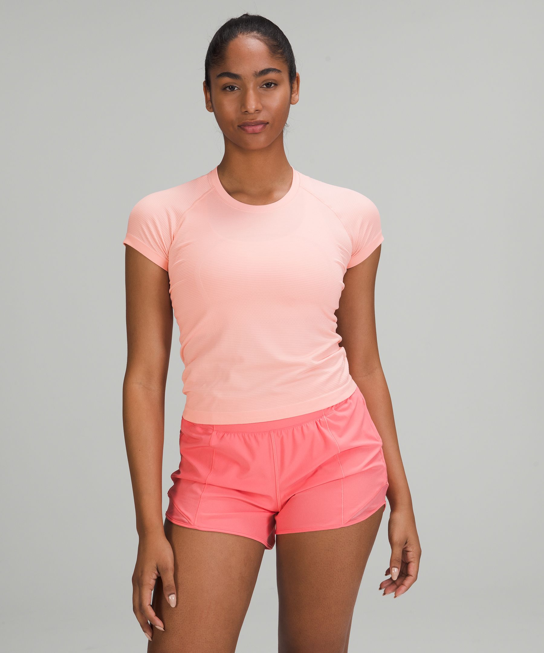 Lululemon Swiftly Tech Short Sleeve Shirt 2.0 Race Length In Dew Pink/dew Pink