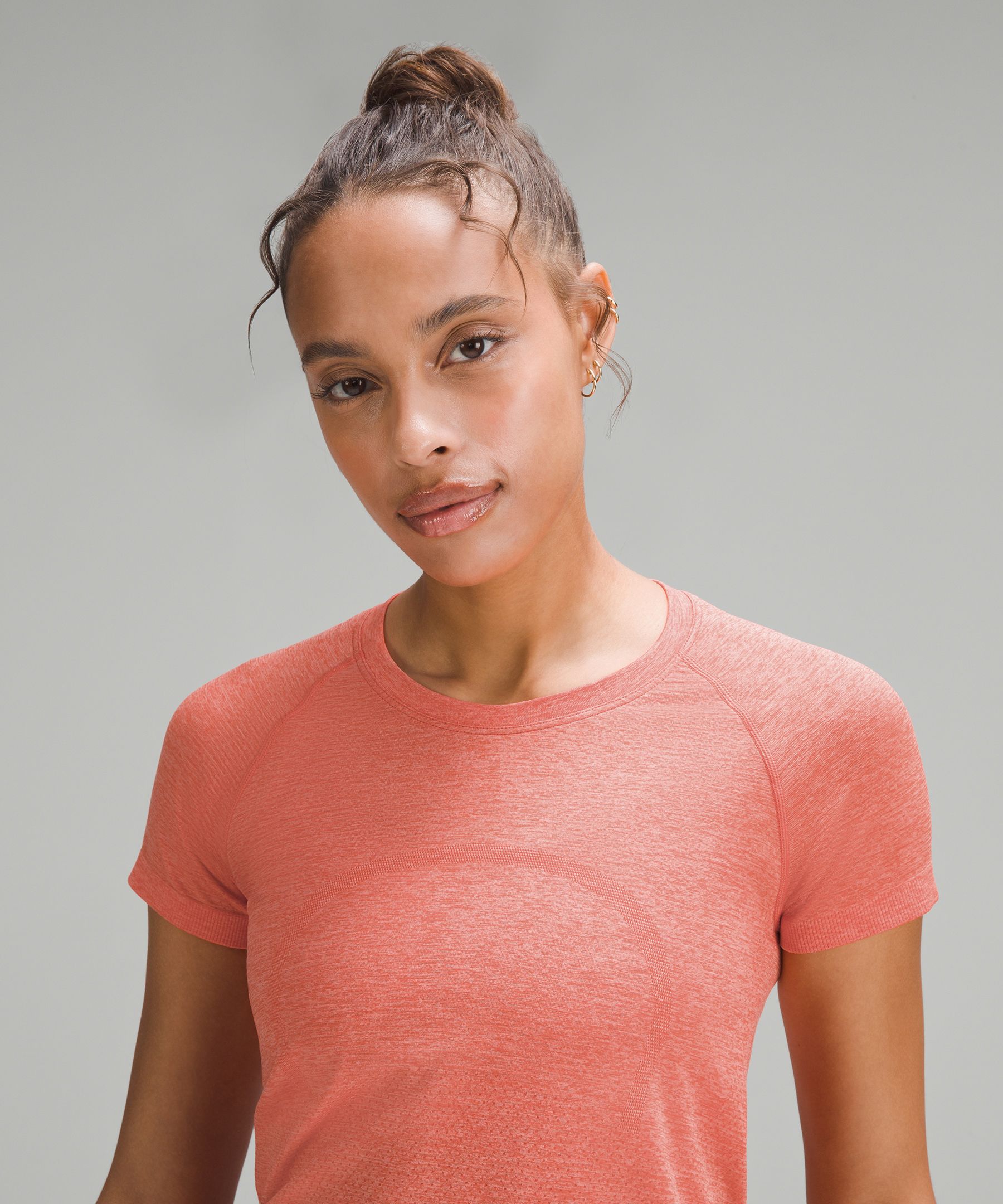 Lululemon swiftly tech short sleeve race in canyon orange