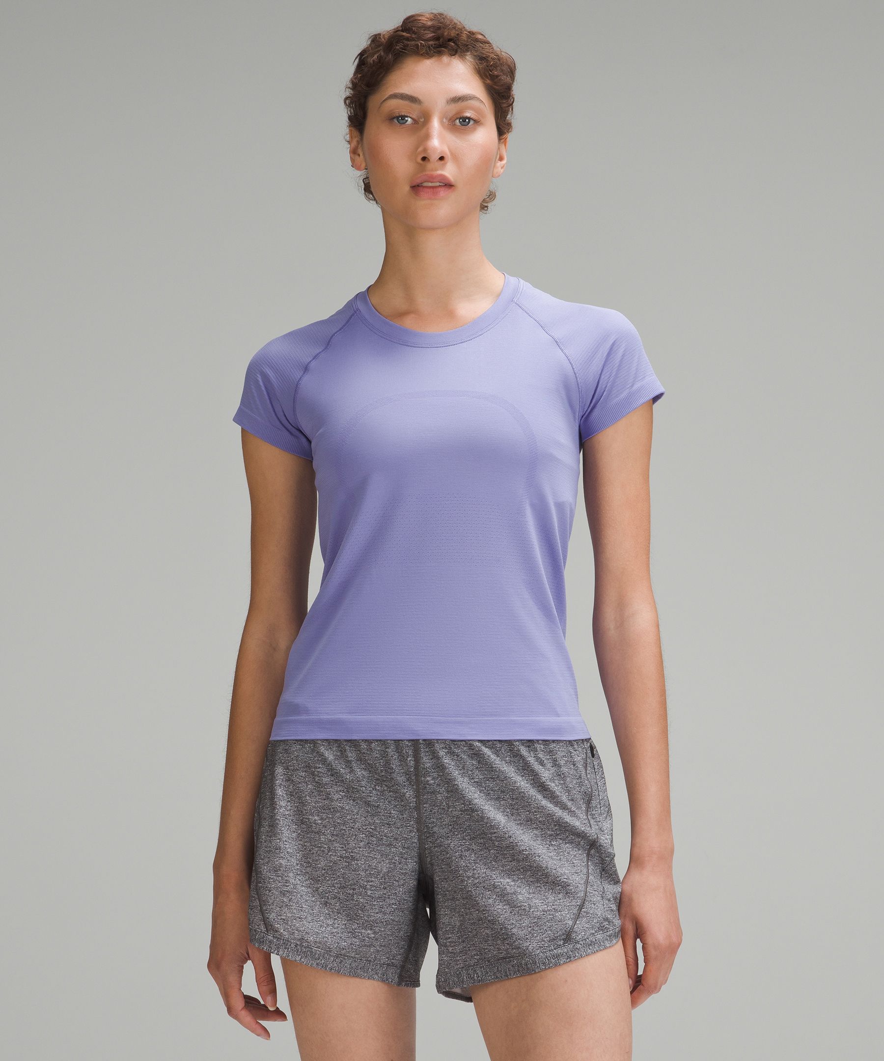 Lululemon Running and Training Swiftly Tech Short-Sleeve Shirt 2.0 - Purple - Size 2