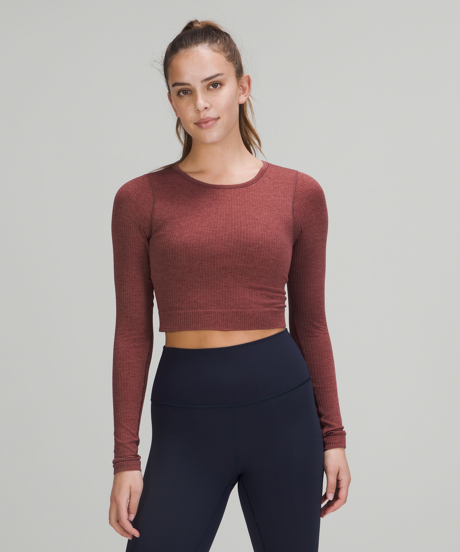 Lululemon Ebb To Street Long Sleeve Shirt In Smoky Red