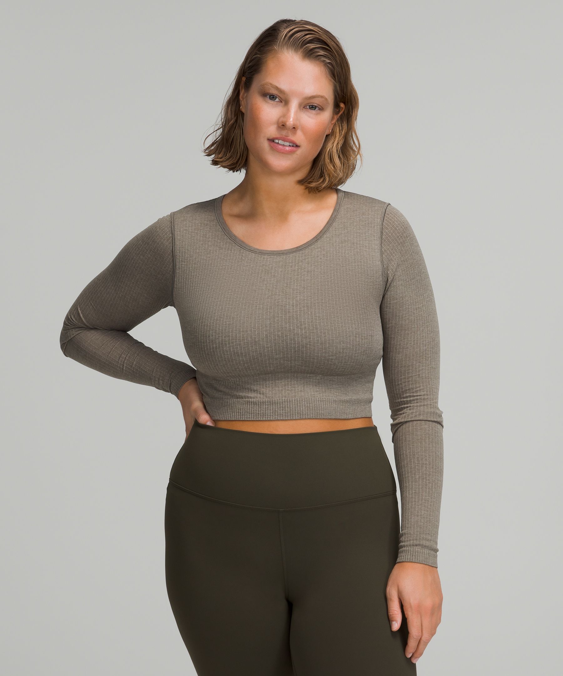Lululemon Ebb To Street Long Sleeve Shirt In Gray
