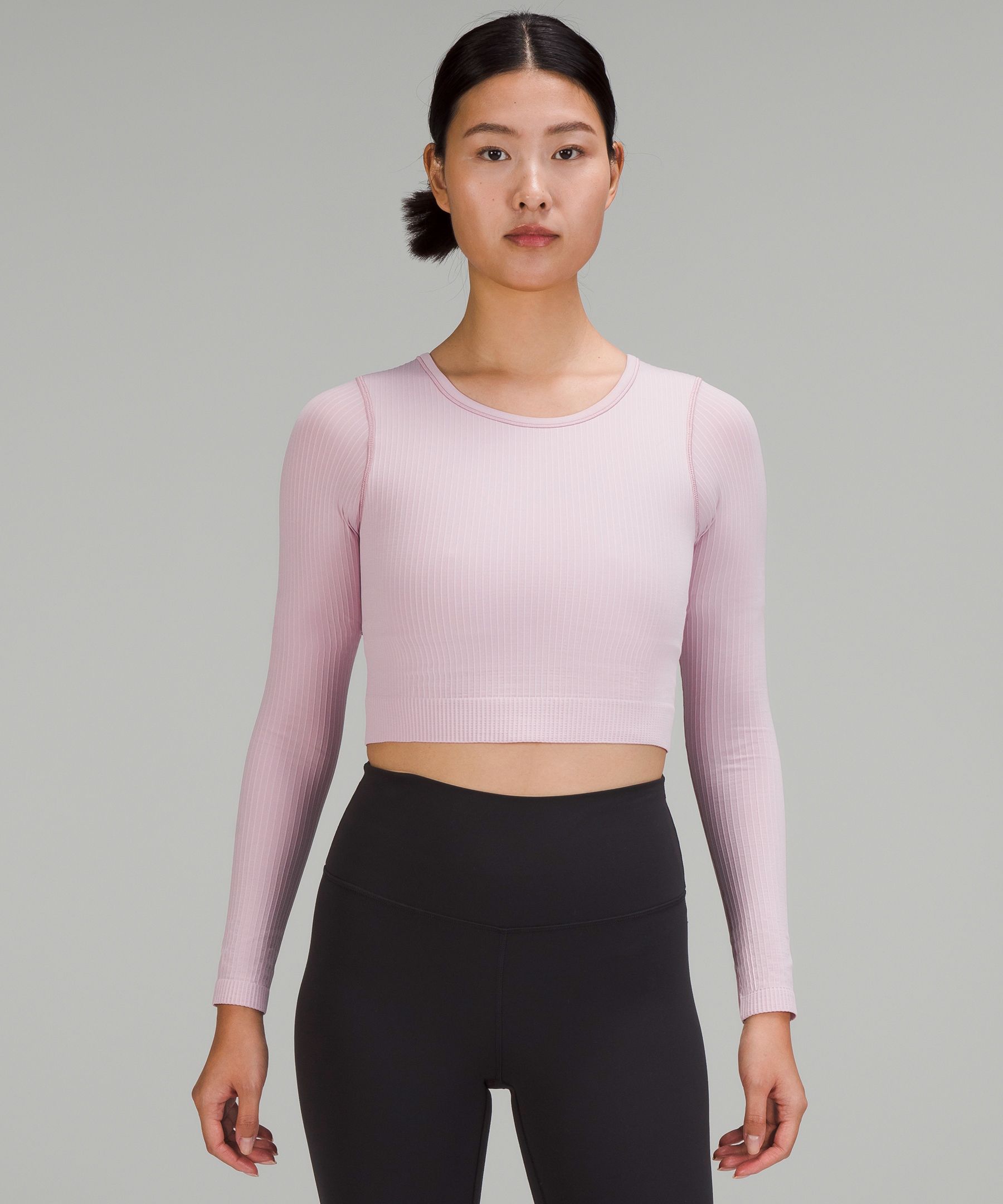 Lululemon Ebb to Street Long Sleeve Shirt-Built-in bra light