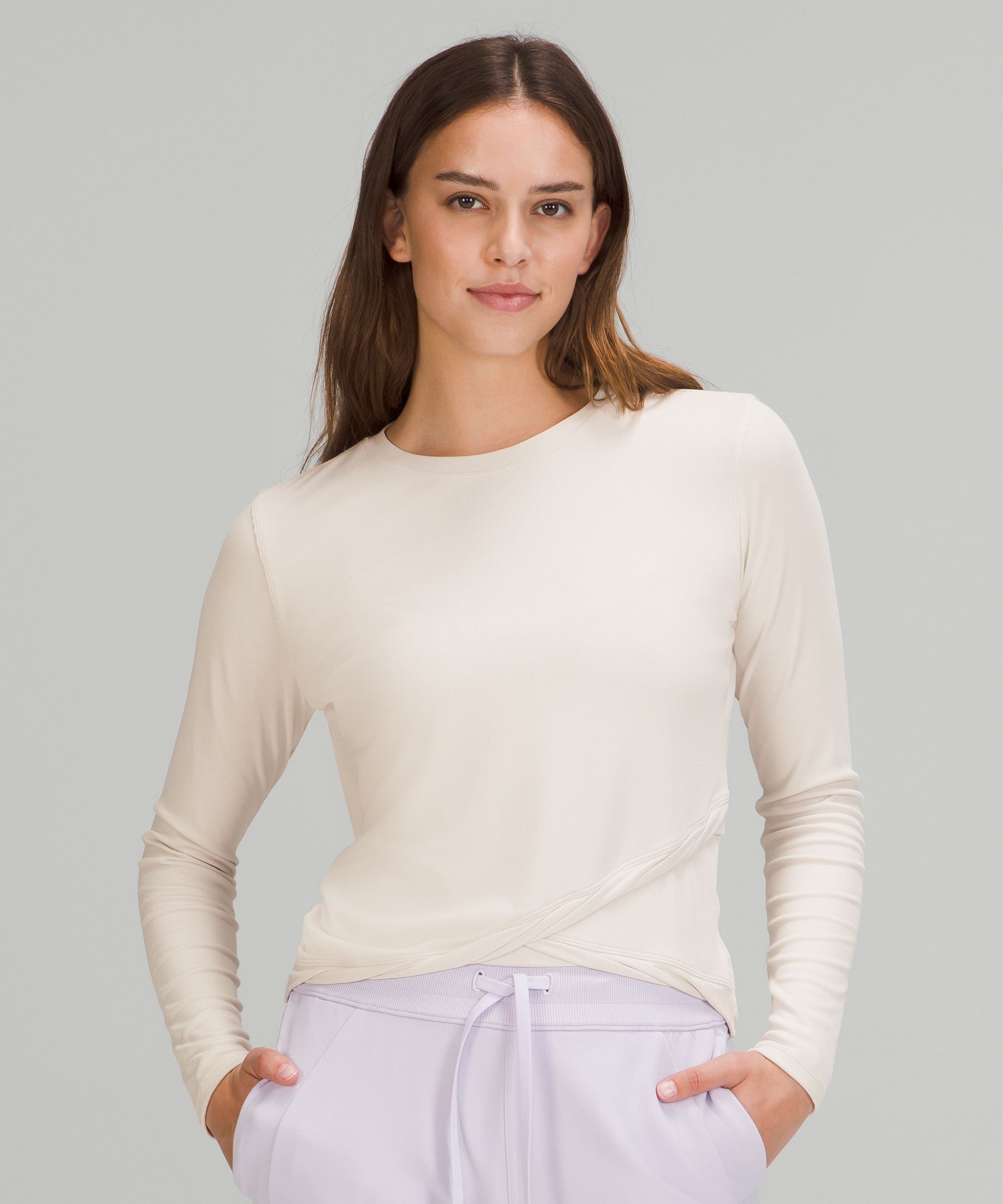 Lululemon Do The Twist Long Sleeve Shirt In Pink Taupe