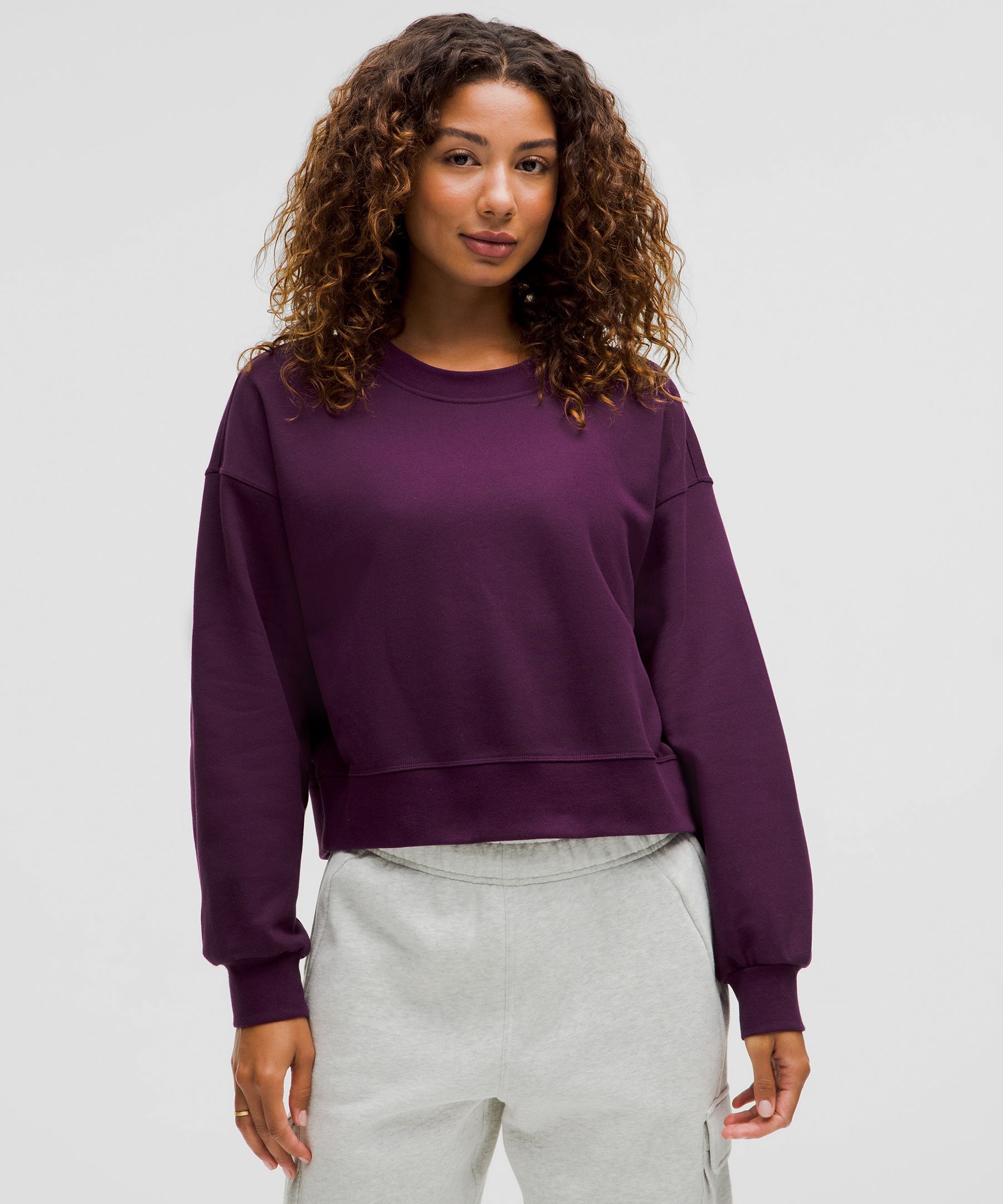 Perfectly Oversized Cropped Crew French Terry