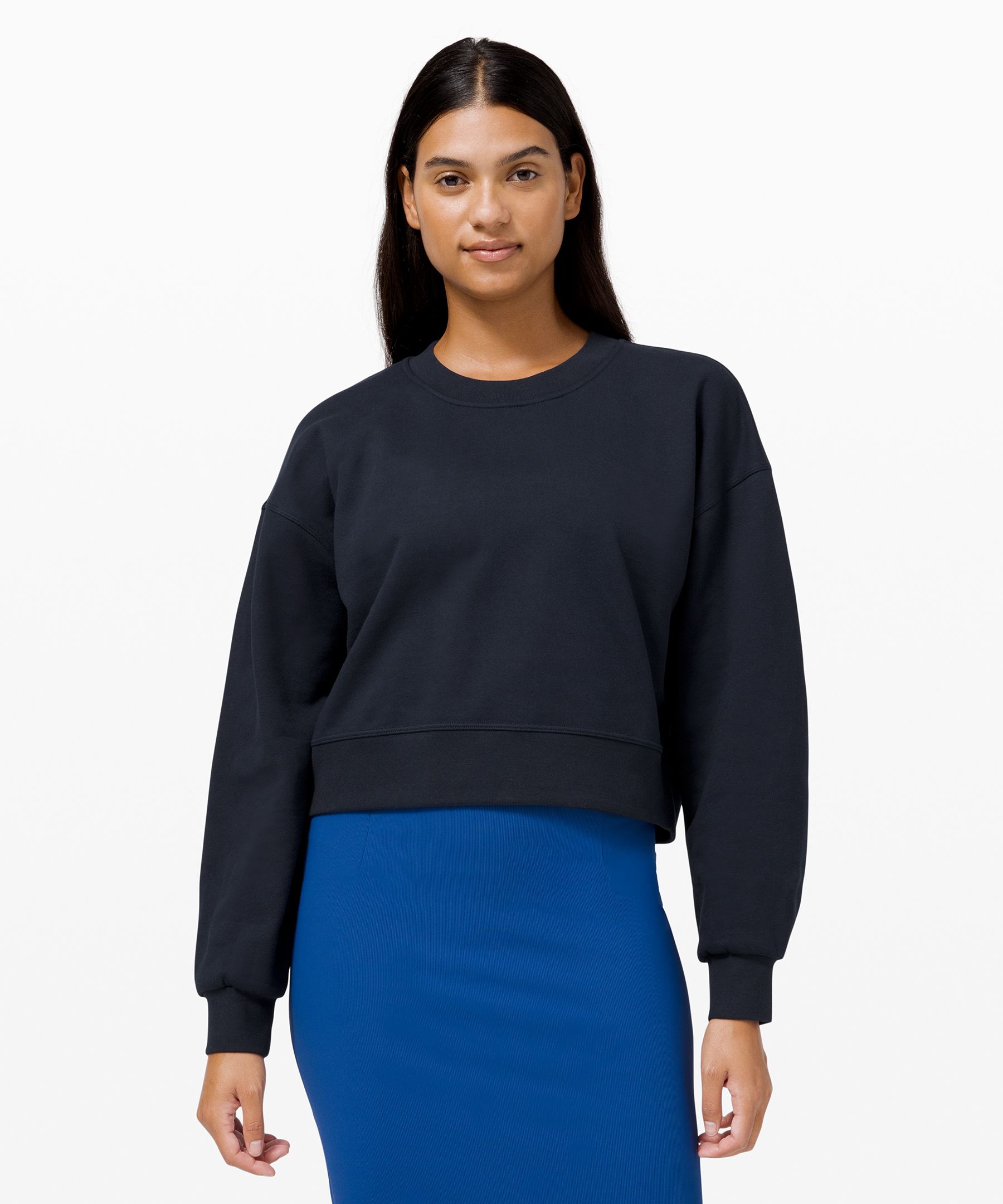 Perfectly Oversized Cropped Crew French Terry