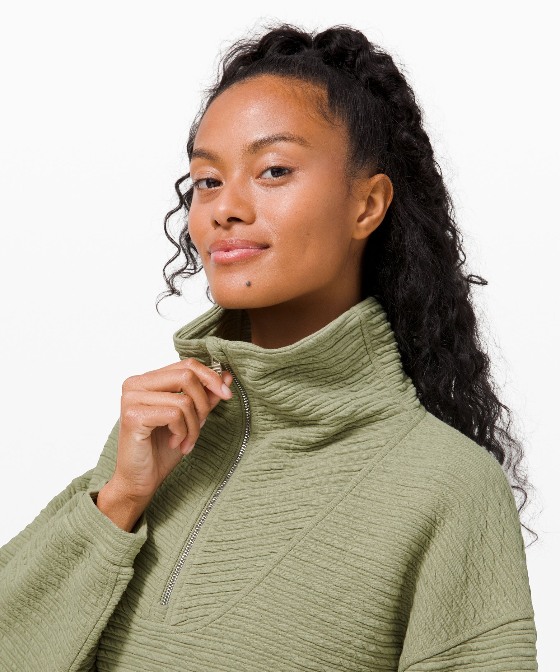 lululemon - 美品 ルルレモン 長袖 Textured 1/2 Zip Pullover Lululemon Textured 1/2 Zip Pullover - Black - lulu fanatics